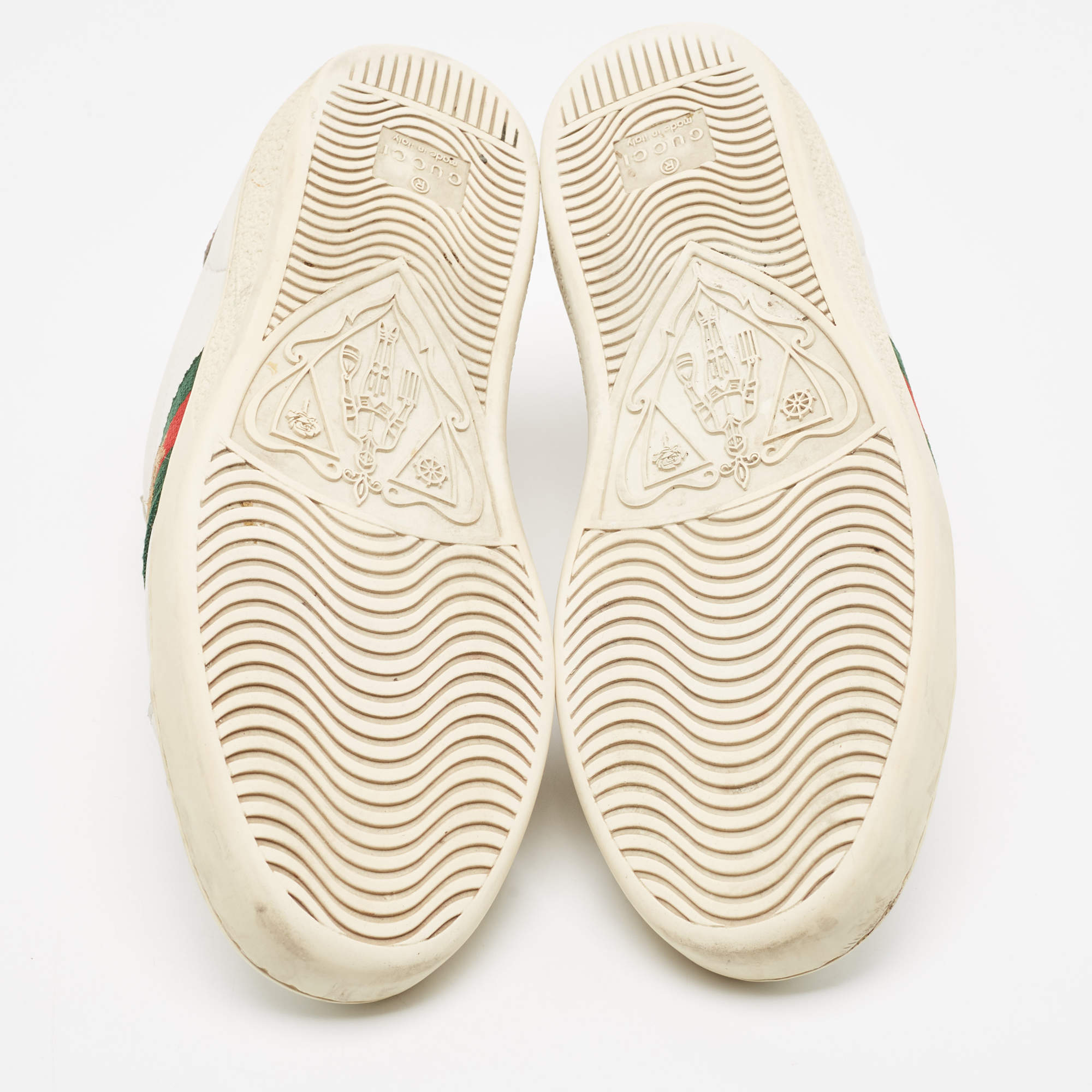 Gucci White Leather Ace Low Top Sneakers Size 36 TLC