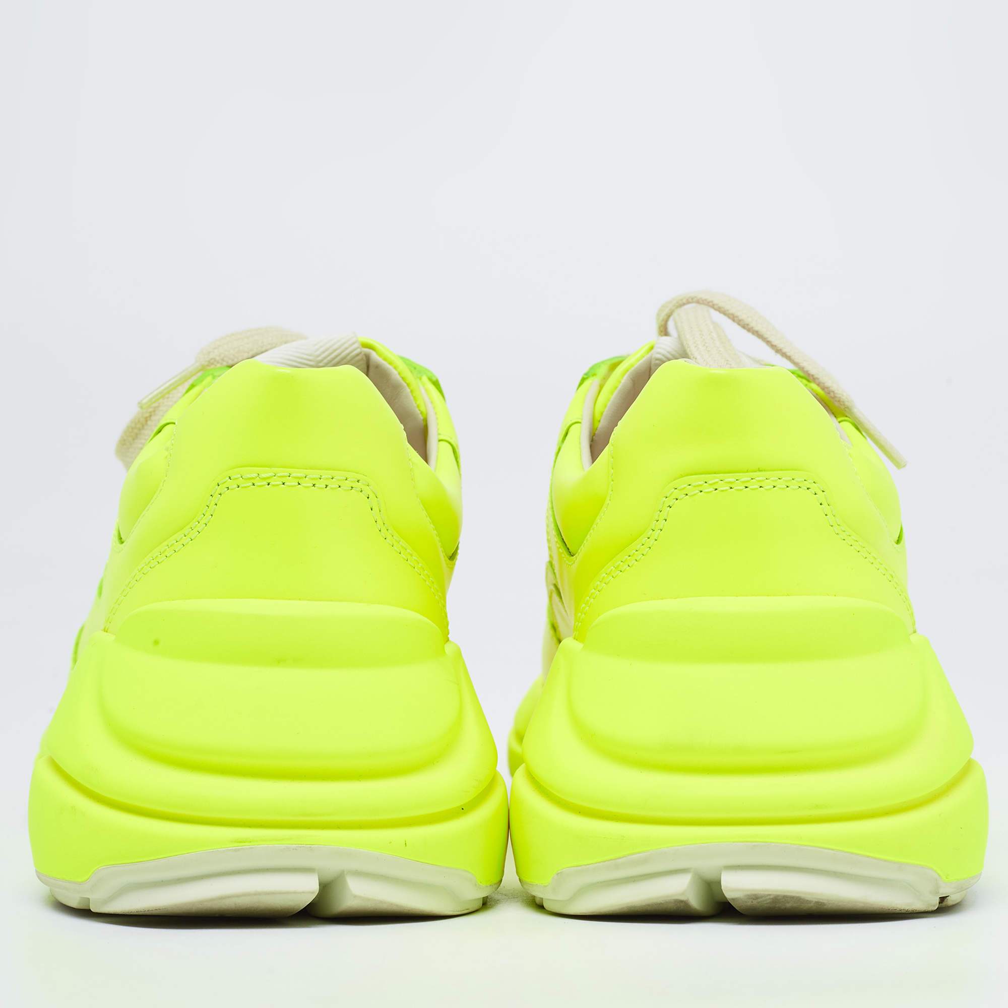 Gucci Neon Yellow Leather Rhyton Sneakers Size 39 Gucci TLC