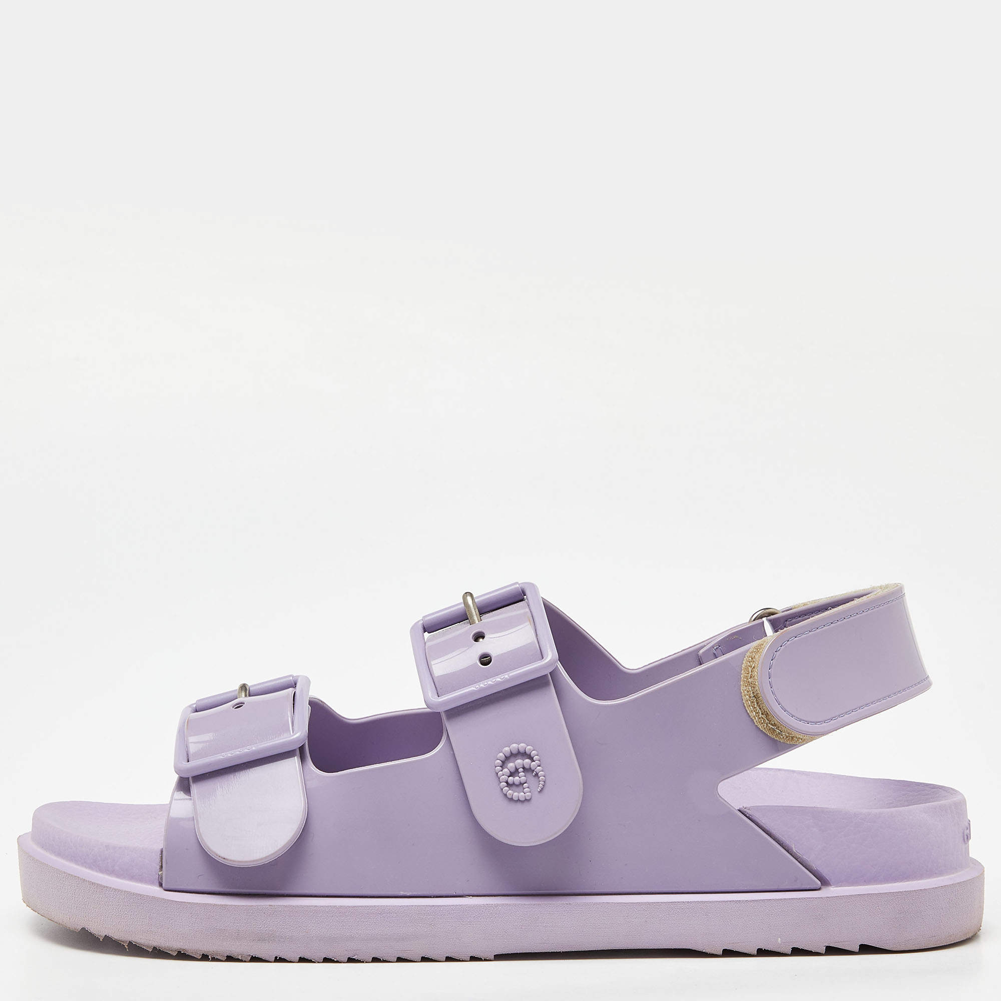 Gucci Purple Jelly Slingback  Buckle Sandals Size 40