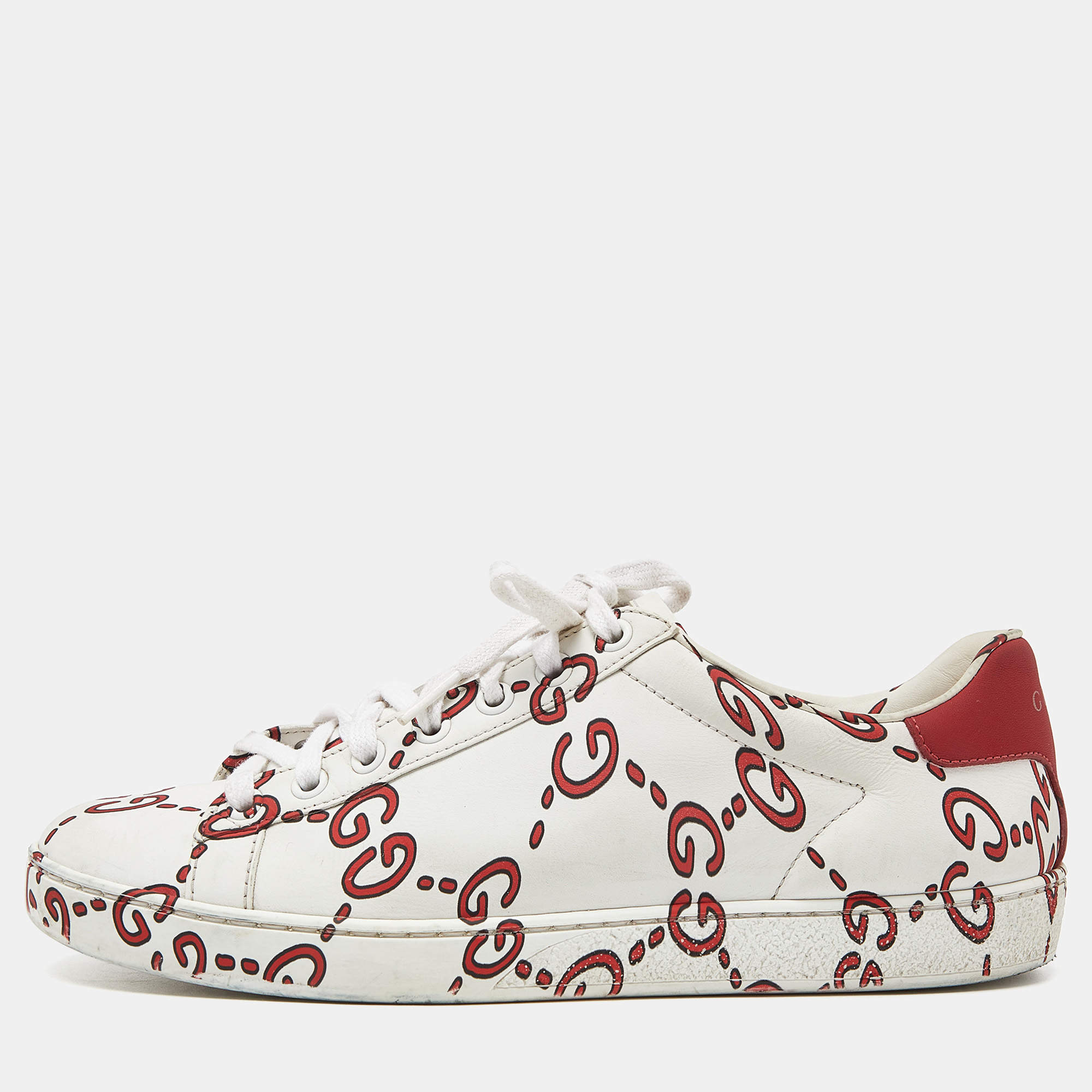 Gucci Tri Color Leather Ghost GG Ace Sneakers Size 37