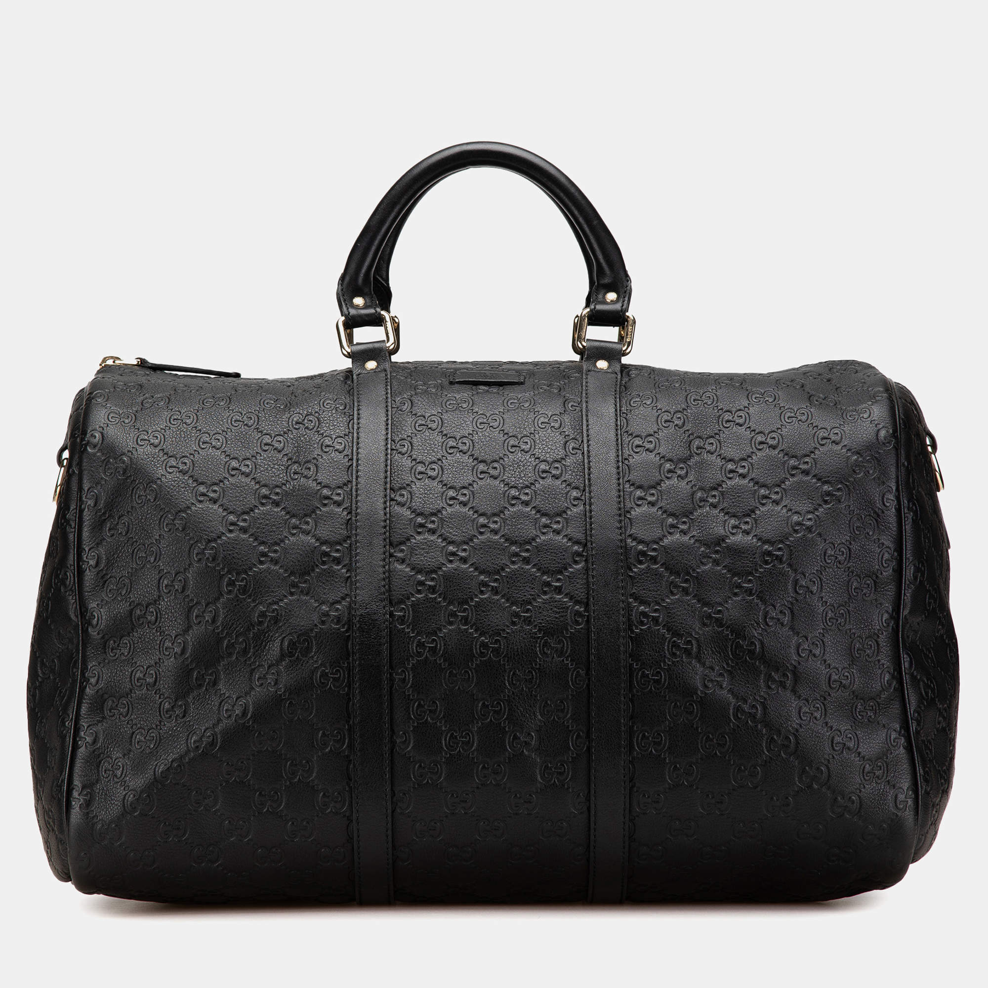 Gucci Black Guccissima Leather Travel Bag