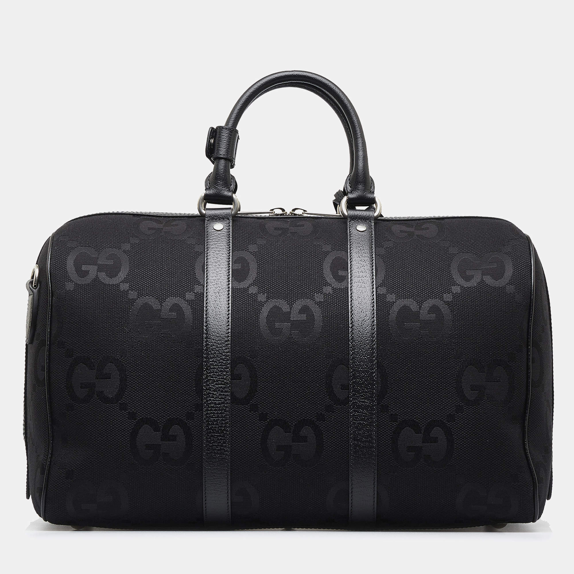 Gucci Black Small Jumbo GG Canvas Duffle Bag