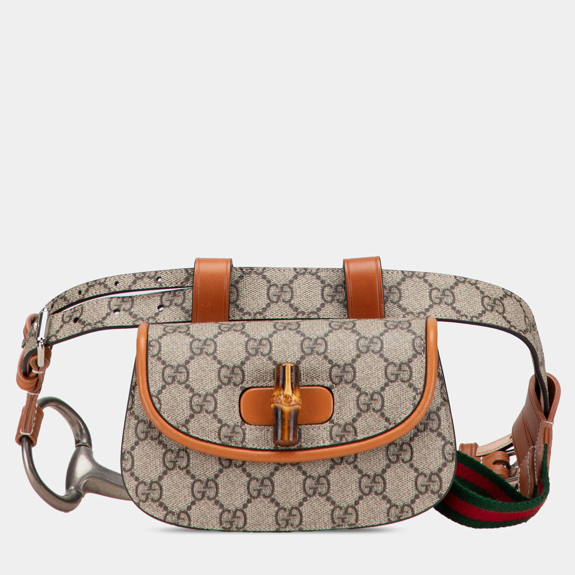 مملوكة مسبقًا Mini GG Supreme Web Bamboo 1947 Belt Bag