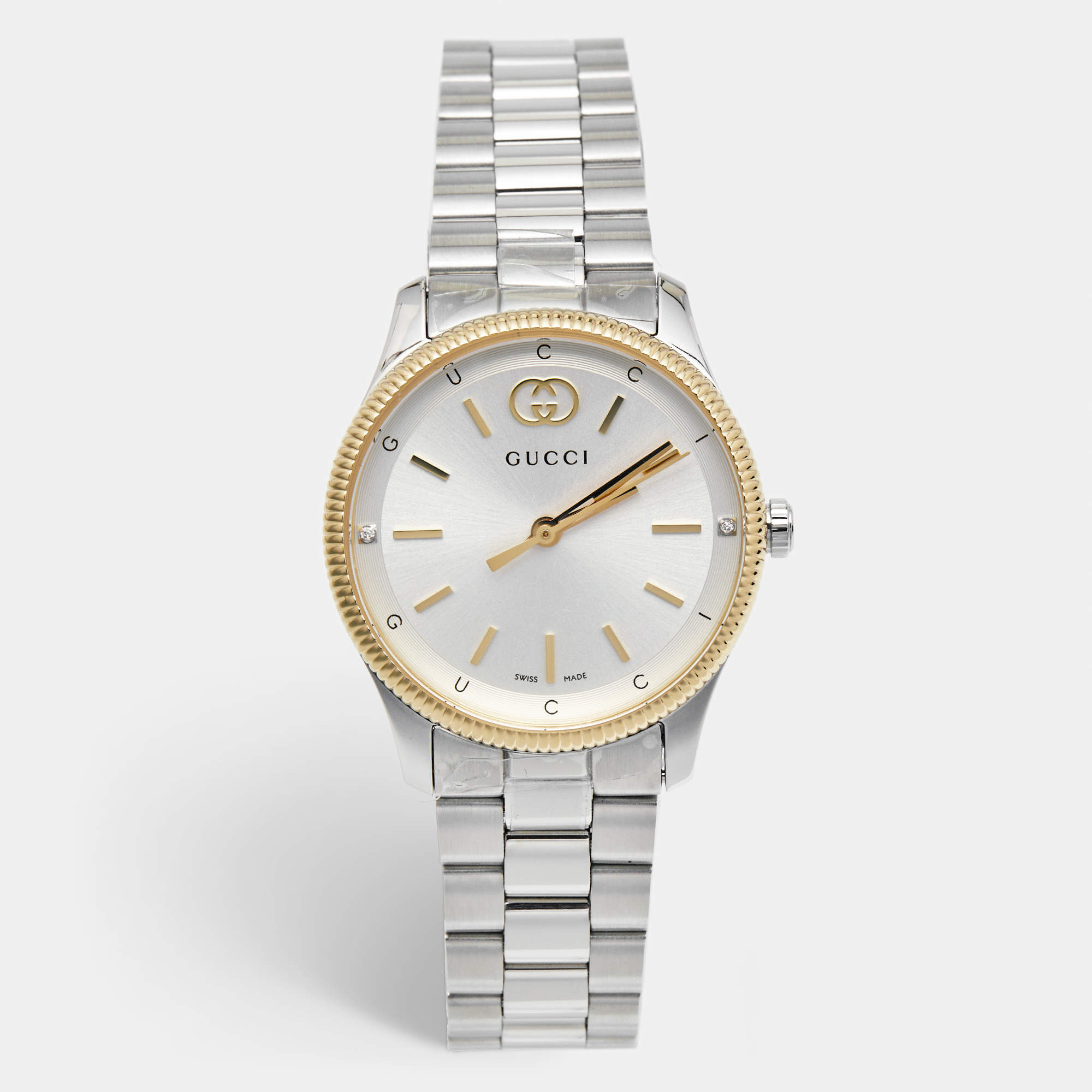 Gucci Silver Two Tone Stainless steel G Timeless YA1265063 Women s Wristwatch 29 mm Gucci TLC