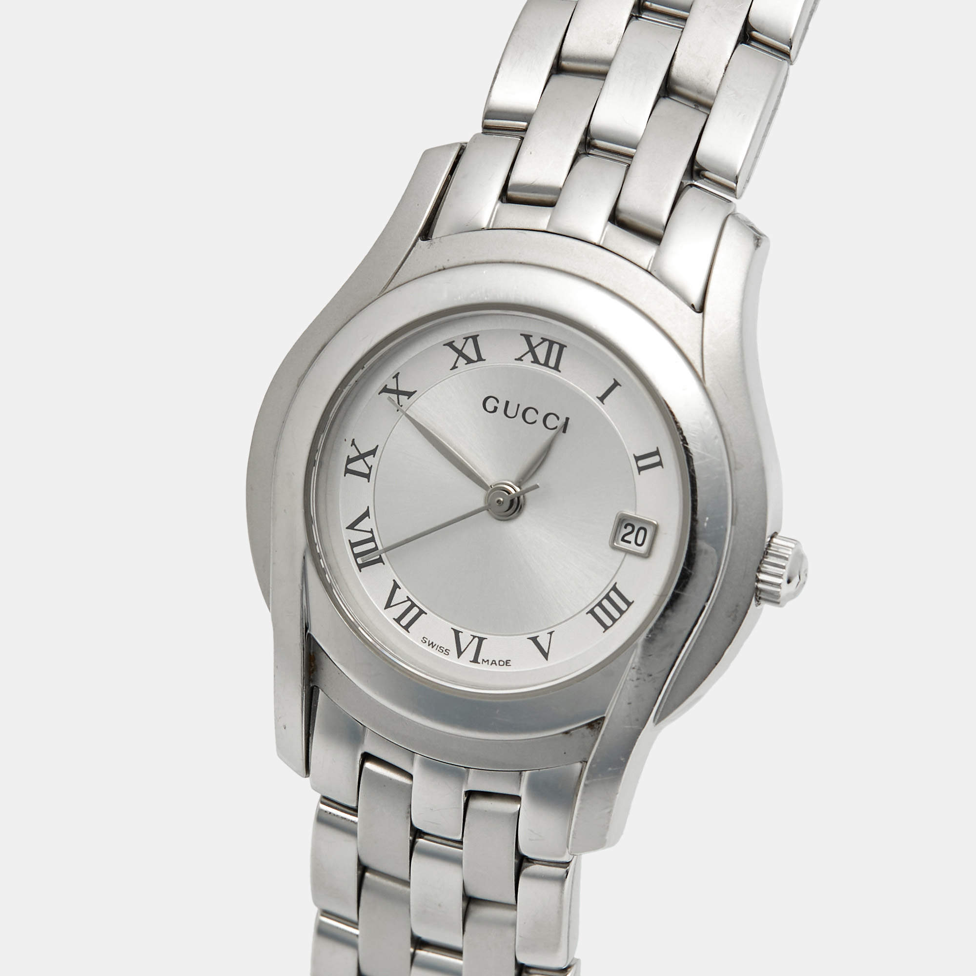 Gucci 5500 Series Silver Dial Stainless Steel Women's Wristwatch