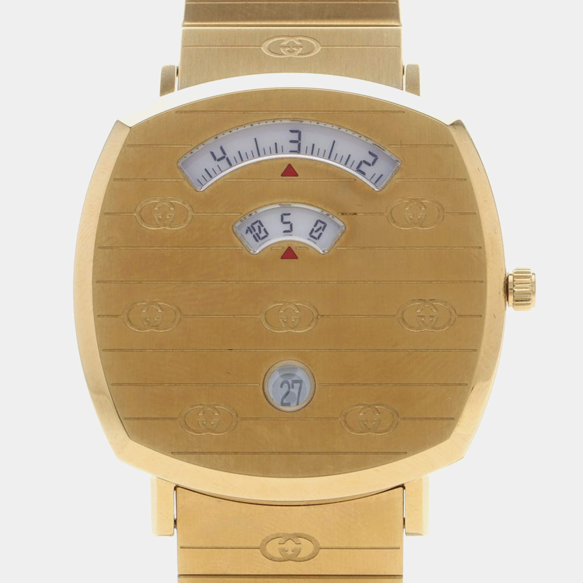 Pre Owned Gucci Grip 157.3 Gold Yellow Gold Plated Quartz Women's Wristwatch 38mm