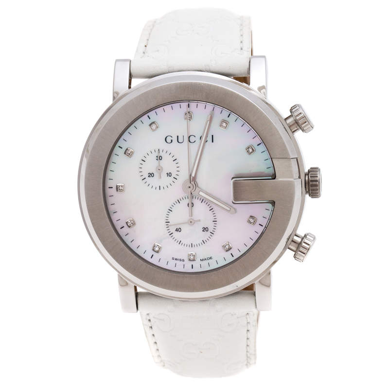 Gucci Mother of Pearl Stainless Steel G Chrono 101M Women s Wristwatch 44 mm Gucci TLC