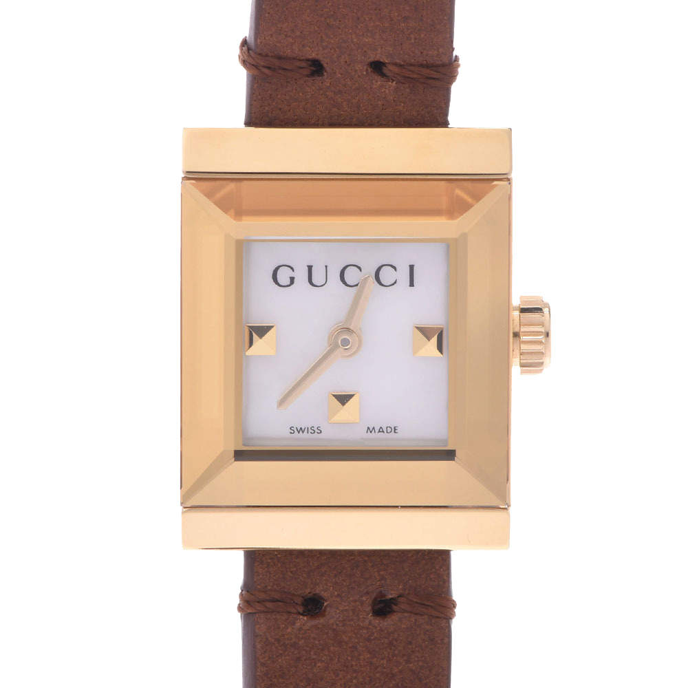 Gucci MOP Gold Plated Stainless Steel YA128521 128.5 Quartz Women's Wristwatch 14 MM