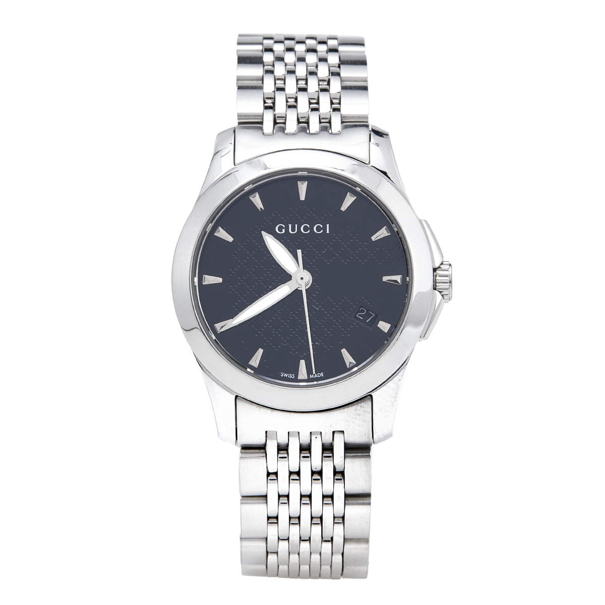 Gucci Black Stainless Steel G-Timeless 126.5 Women's Wristwatch 27 mm