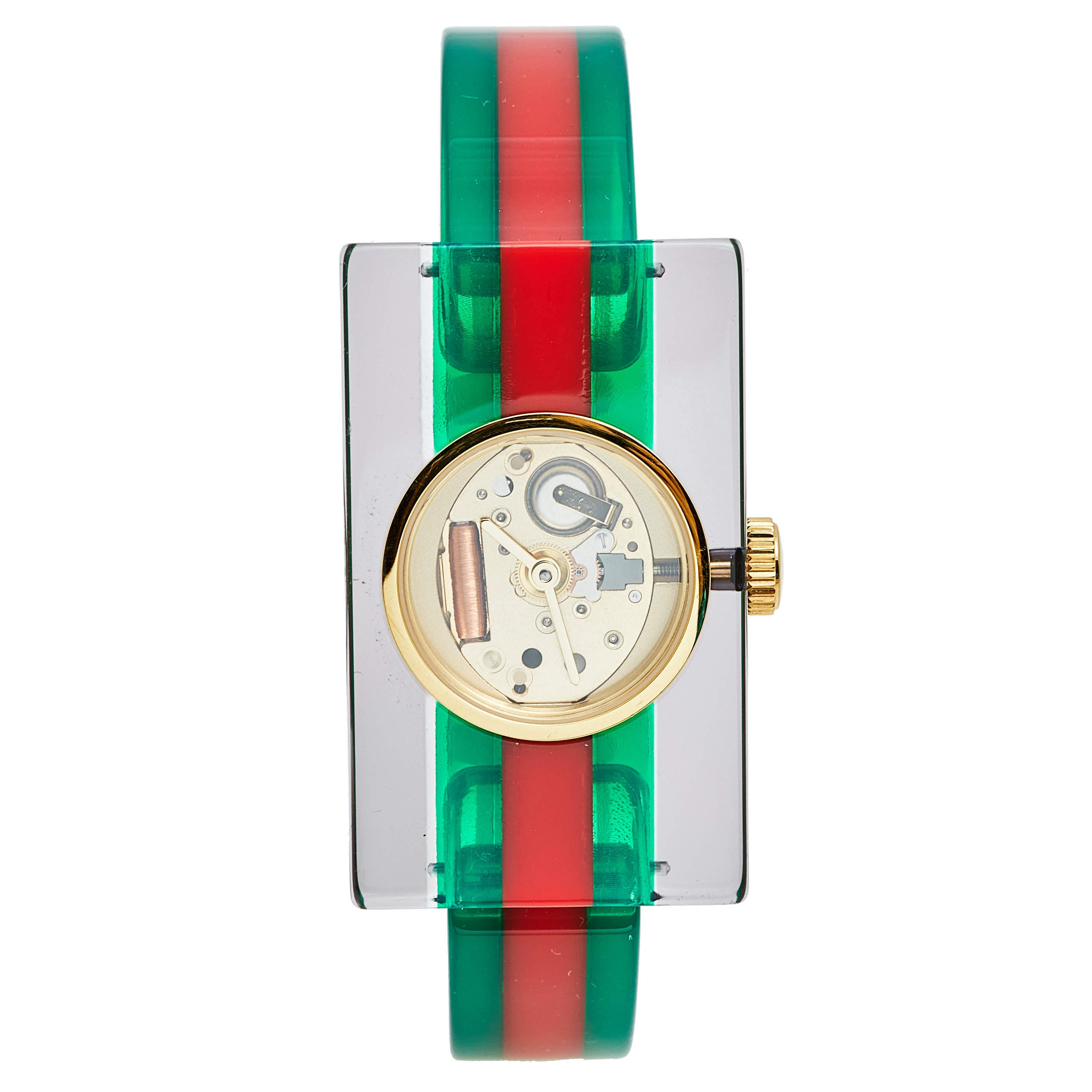 Gucci Skeleton Plexiglass Gold Plated Stainless Steel 143.5 Women's ...