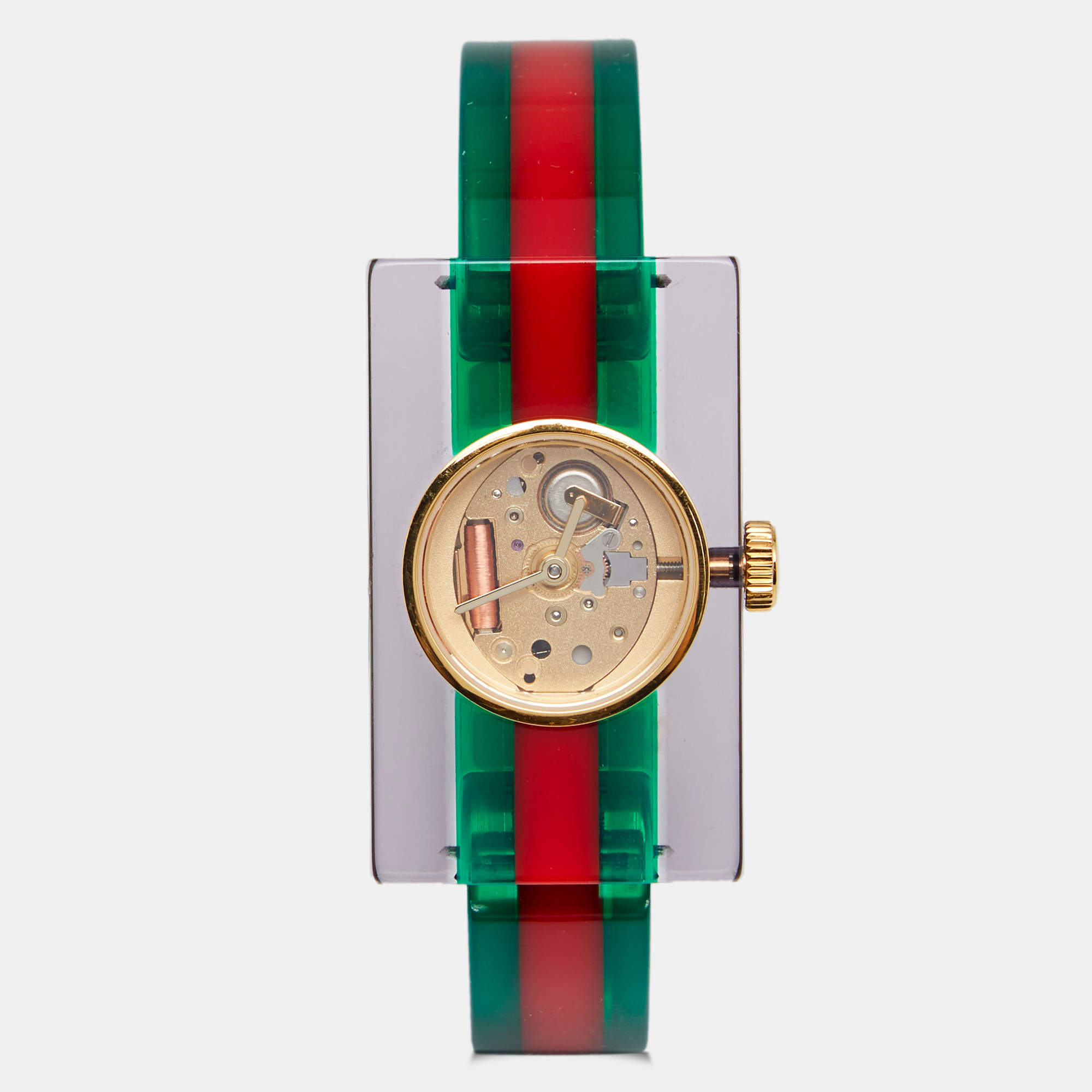 Gucci Skeleton Plexiglass Gold Plated Stainless Steel 143.5 Women's ...