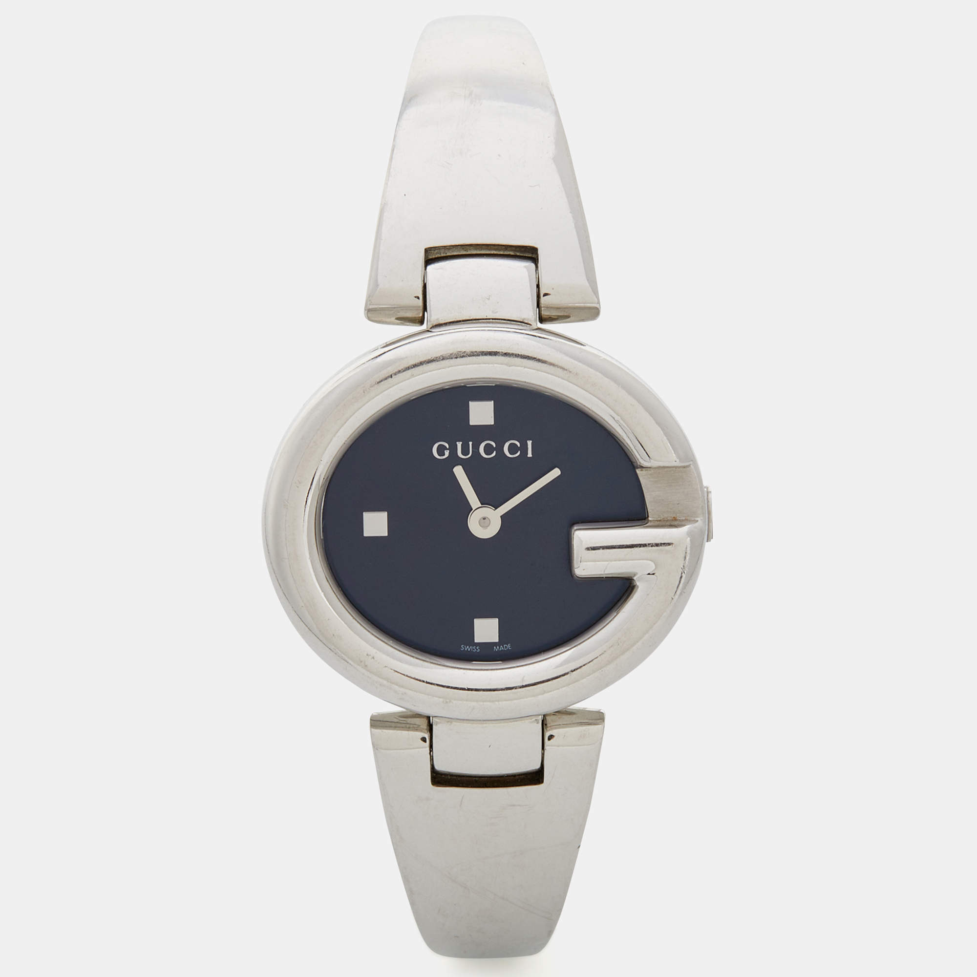 Gucci Black Stainless Steel Guccissima YA134501 Women's Wristwatch 27 mm