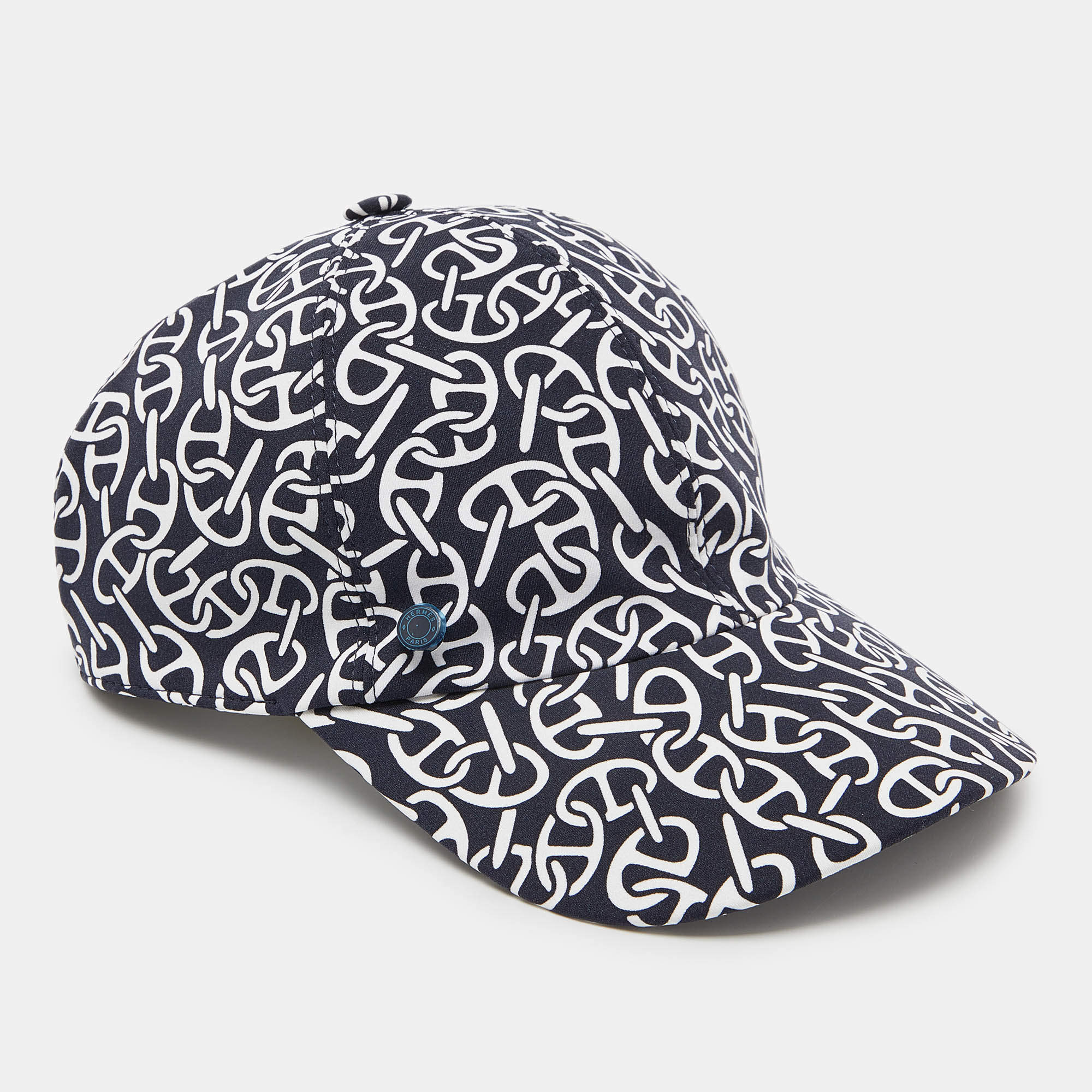 Hermes Navy Blue Ilona Naoussa Printed Jersey Cap S