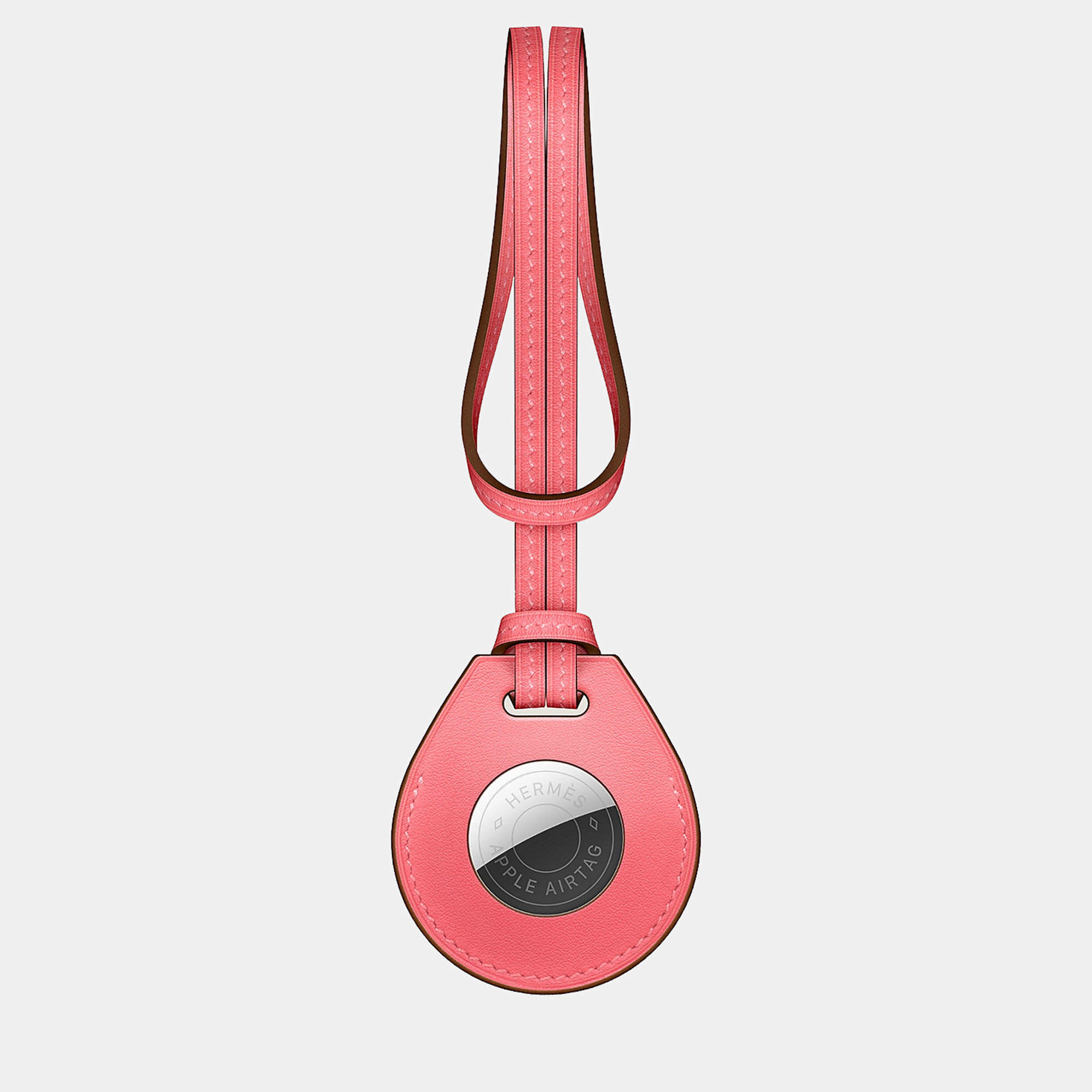 Hermes Rose Azalee Apple AirTag Bag Charm