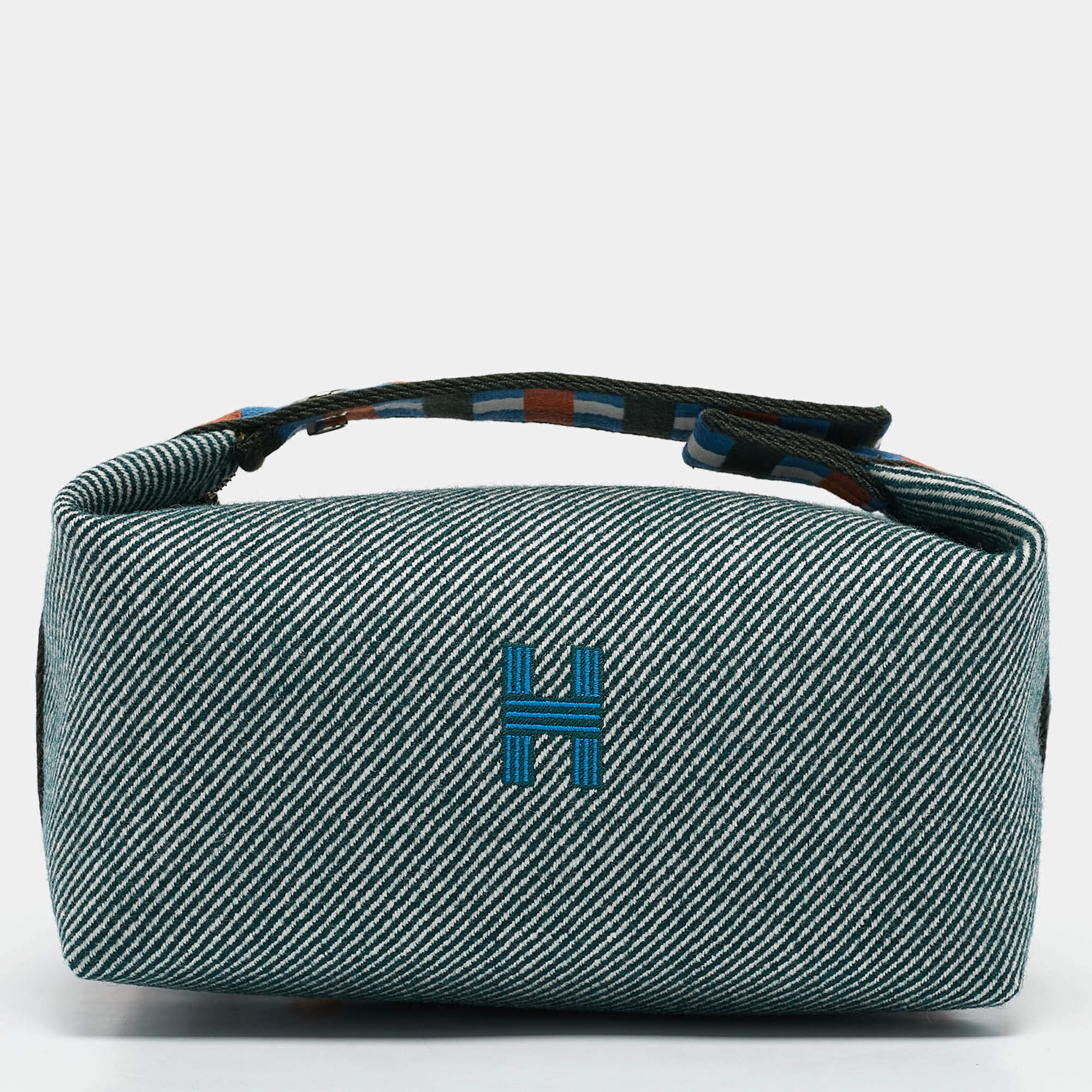 Hermes Vert Foret Wool Small Bride-a-Brac Natte Pouch