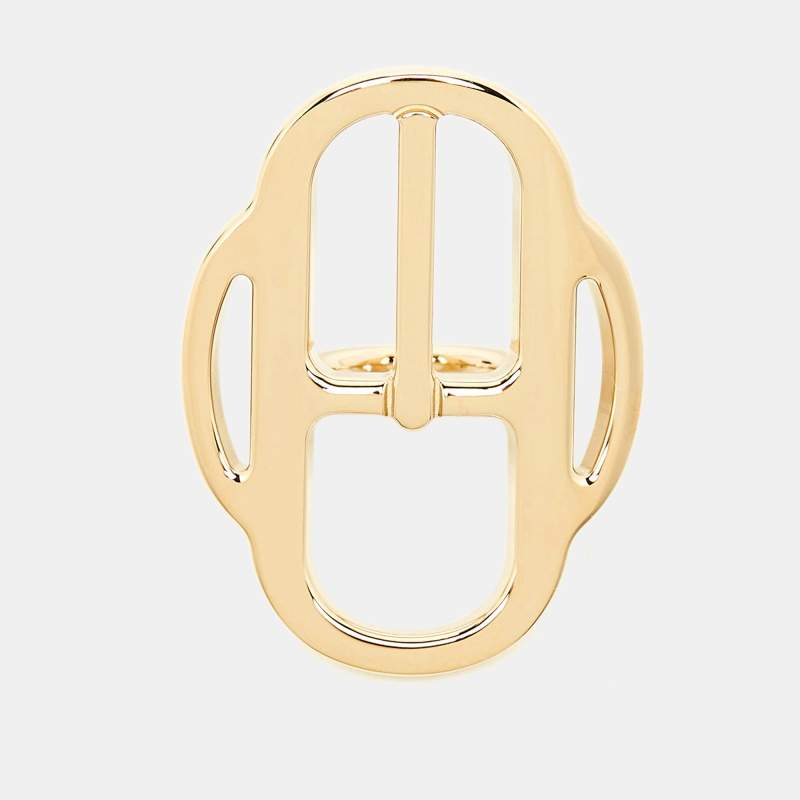 Pre Owned Herrmes Mini Boucle Rose Gold Plated Twilly Ring