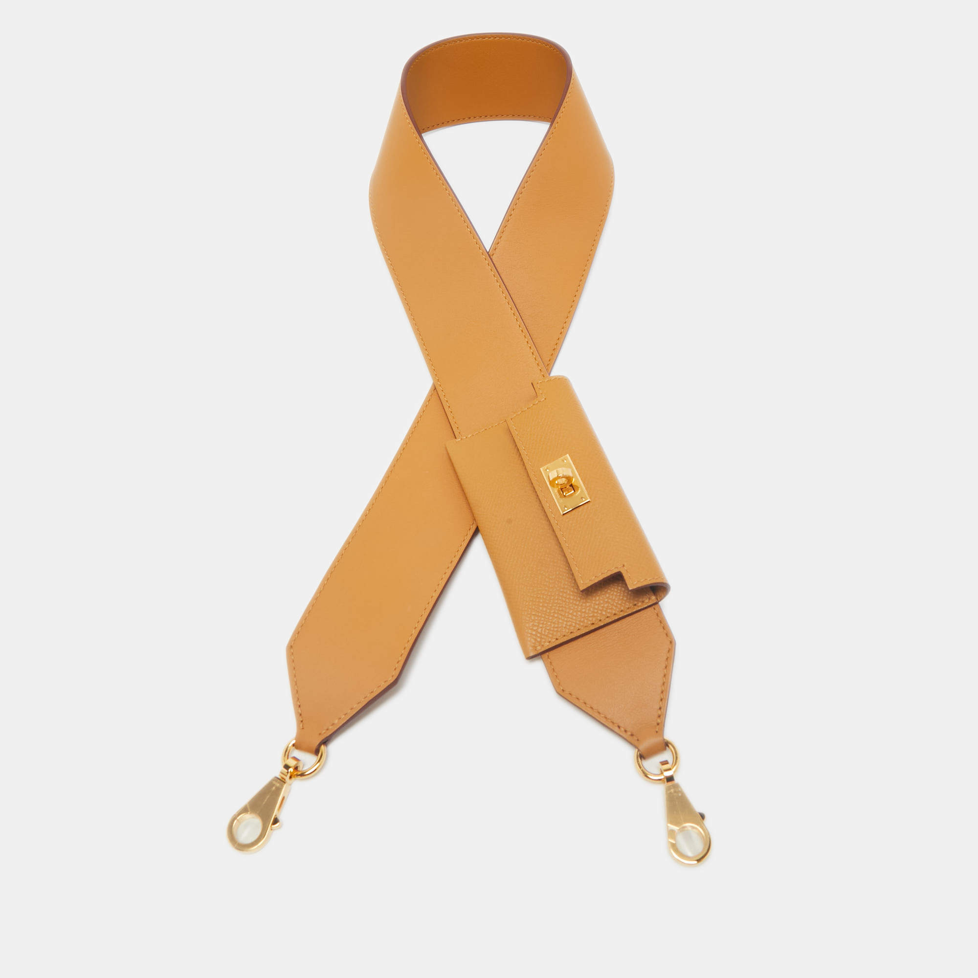 Hermes Sesame Swift and Epsom Leather Kelly Pocket Bag Strap
