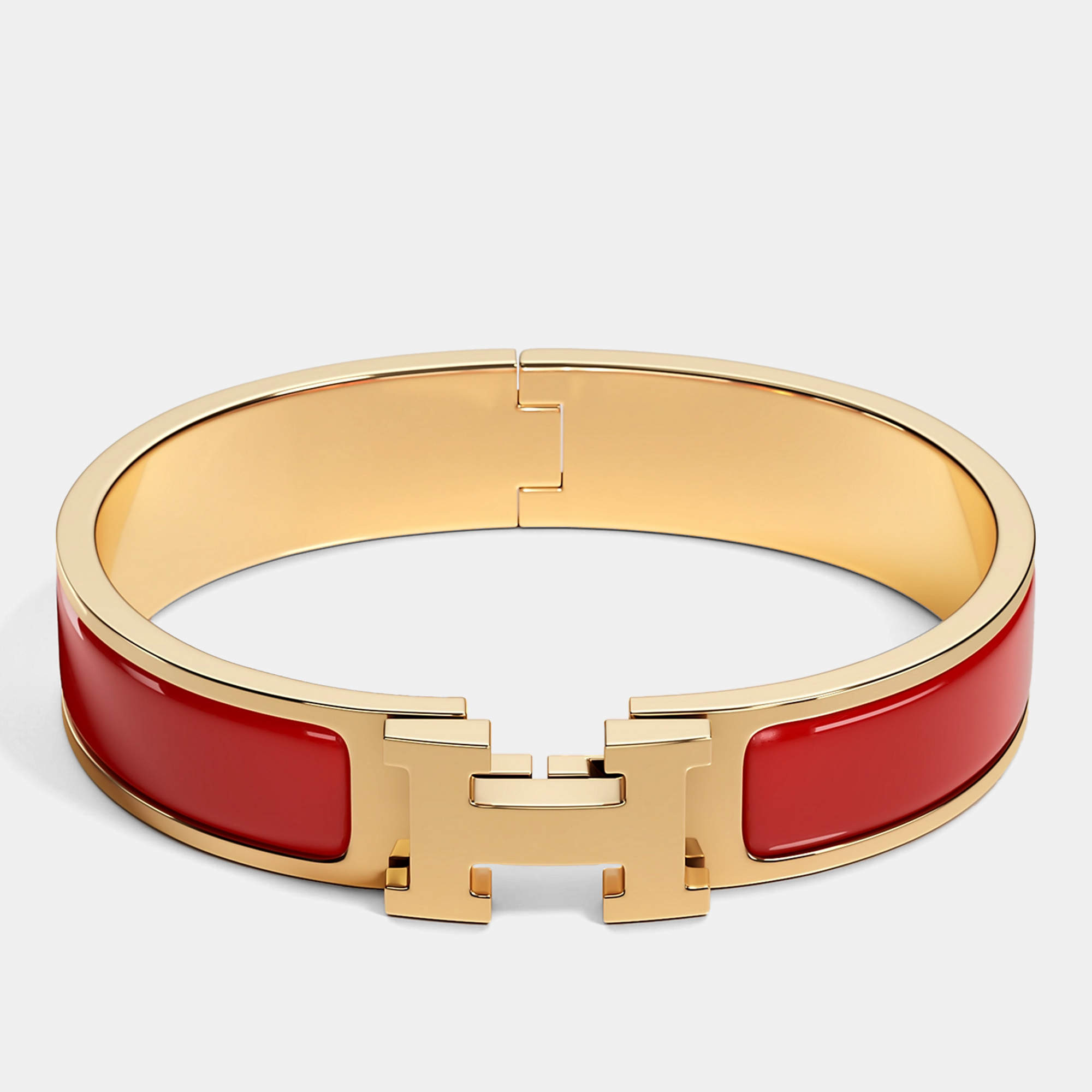 Hermes Rouge Amarante Bracelet Clic H
