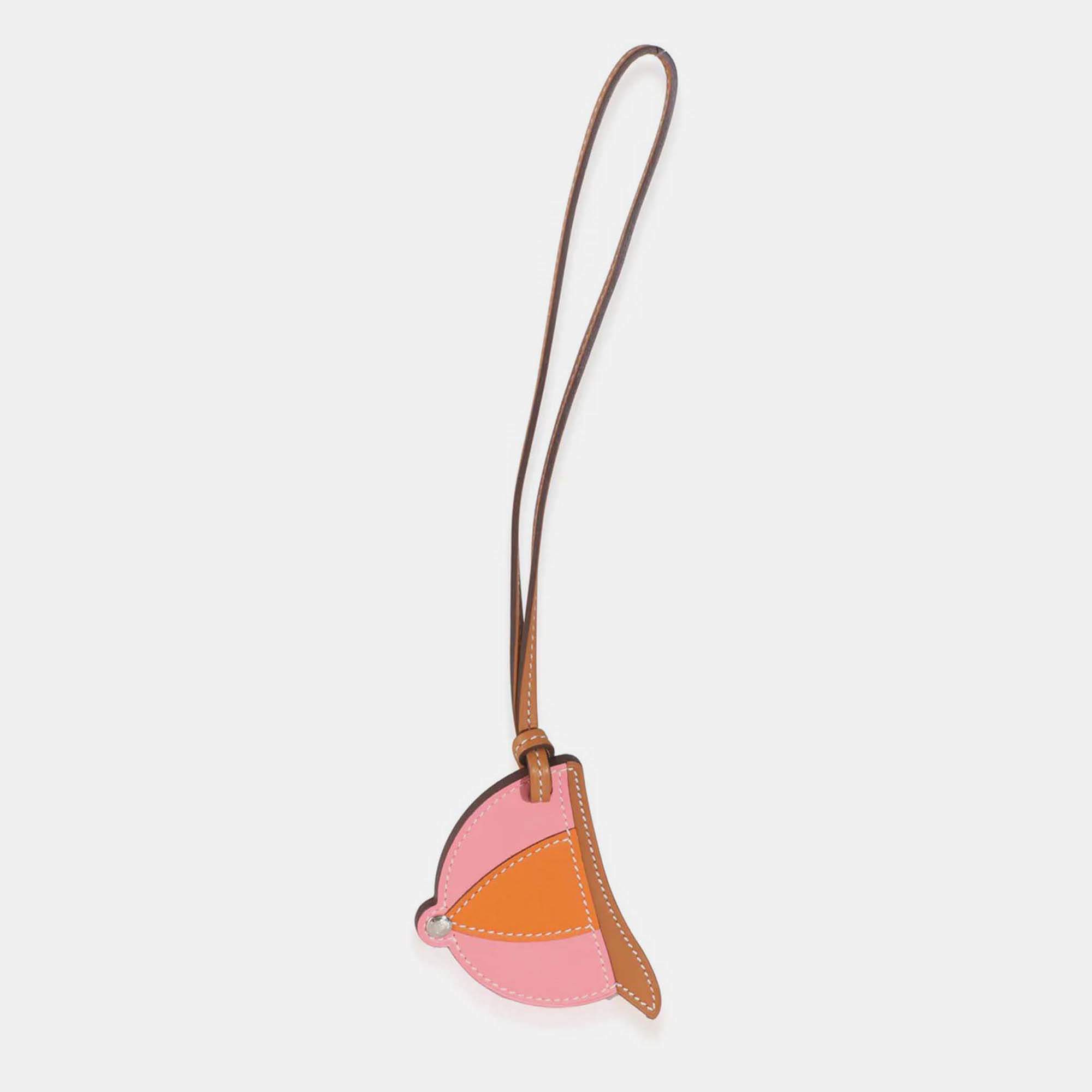 Pre Owned Hermes Naturel Sable Rose D'ete Abricot Swift Paddock Bombe Bag Charm