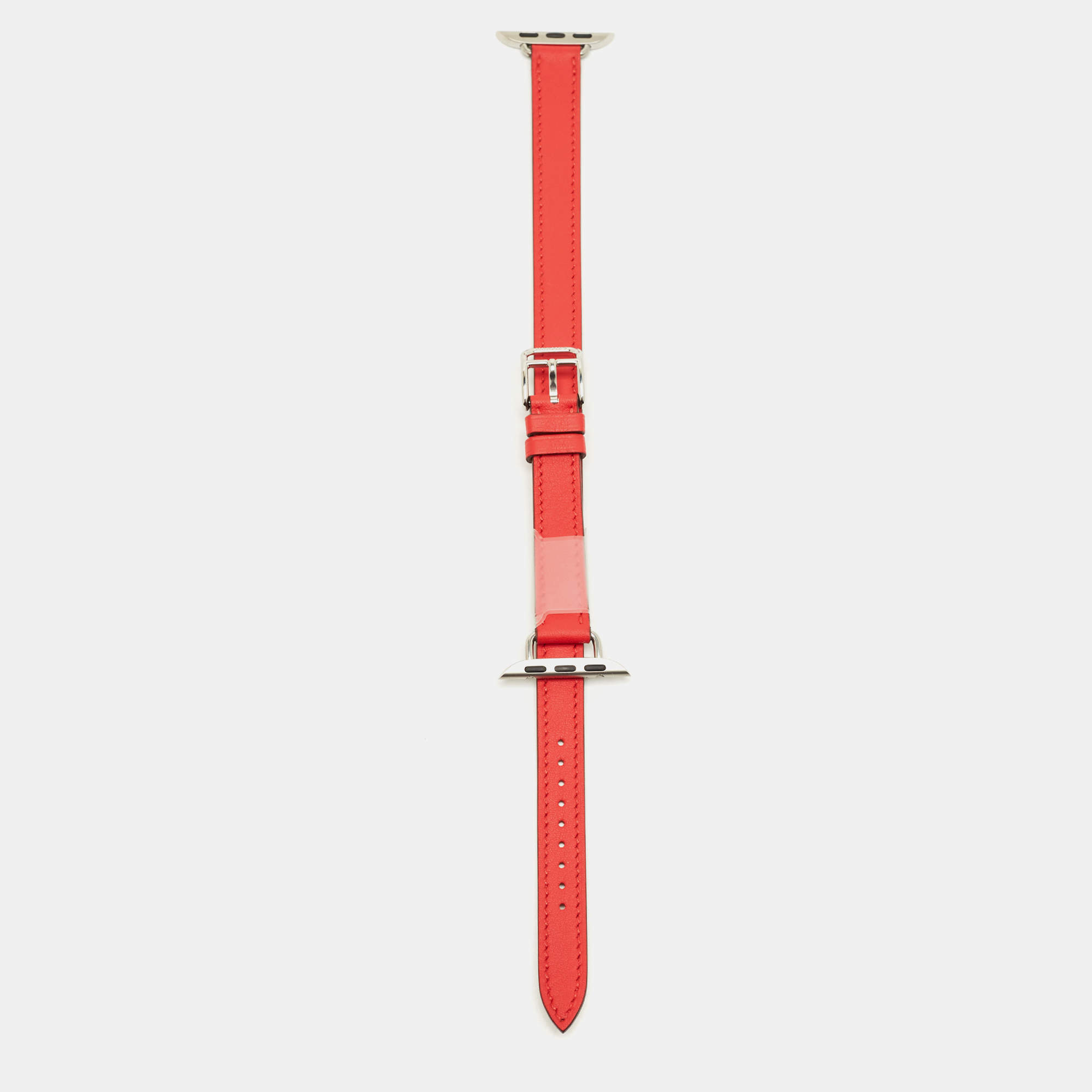 Pre Owned Hermes Rouge Radieux Swift Leather Apple Watch Strap 40 MM