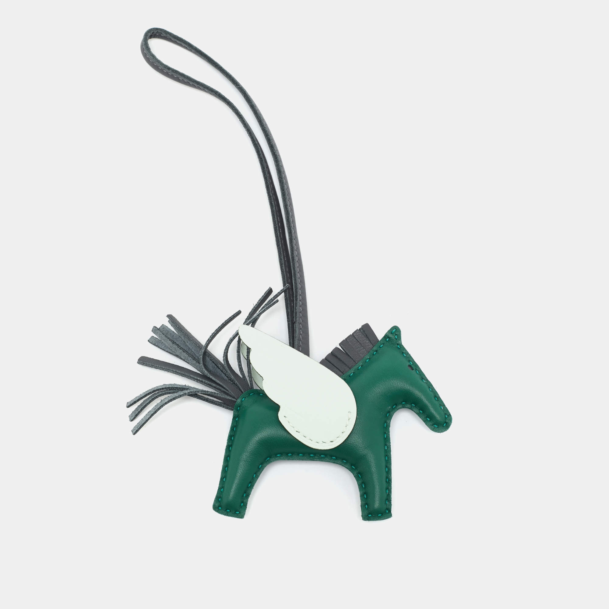 مملوكة مسبقًا Hermès Rodeo Pegase PM Bag Charm Vert Moyen/Ardoise/Vert Peppermint Milo Leather 