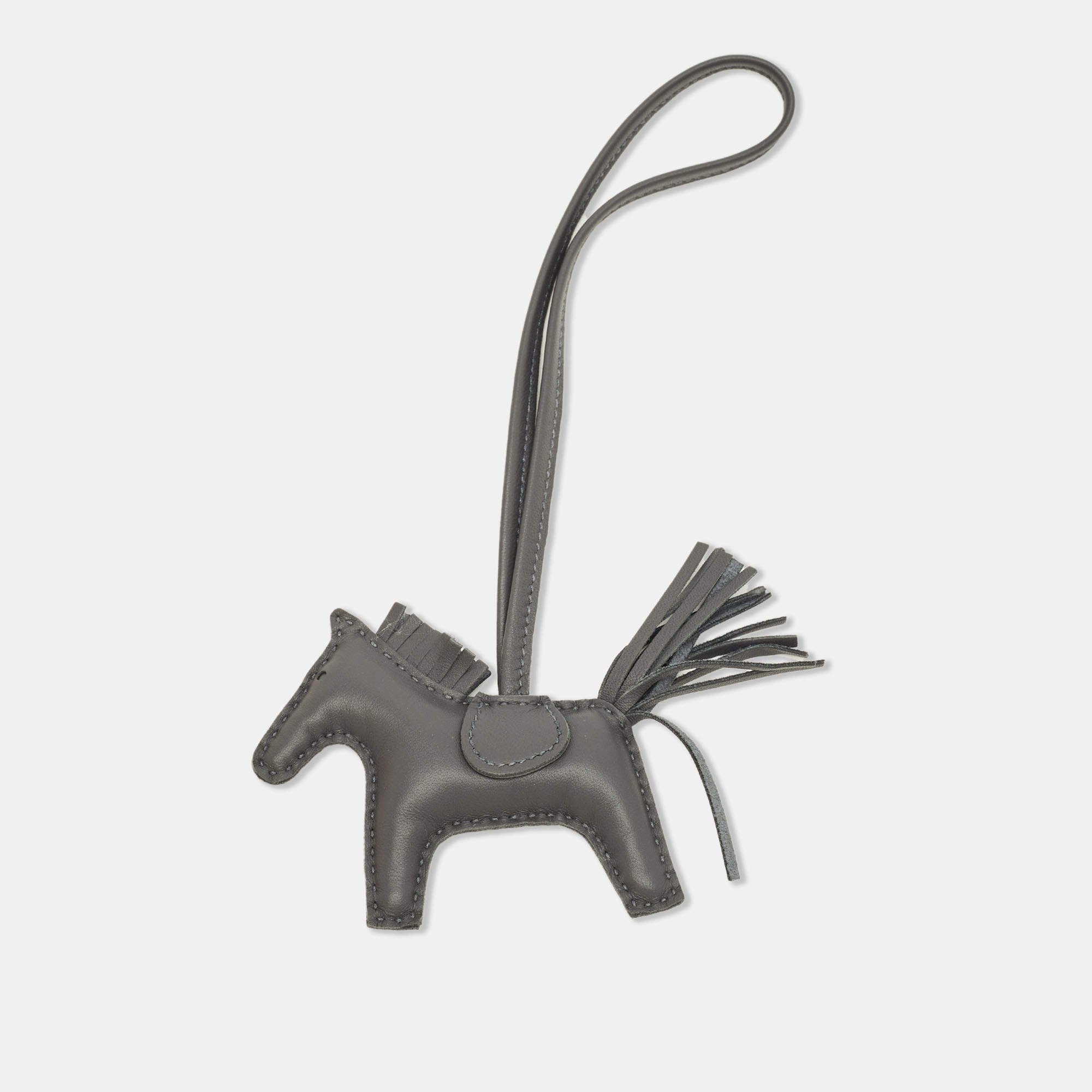 مملوكة مسبقًا Hermès GriGri Rodeo Pegase PM Bag Charm Ardoise Milo Leather 