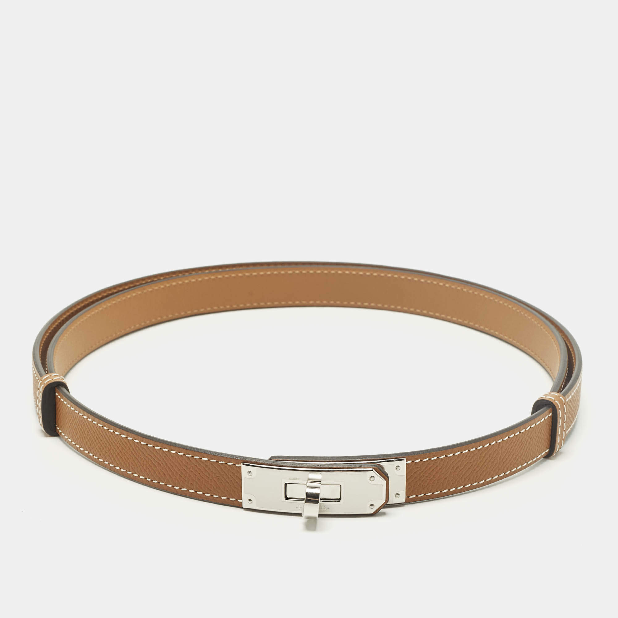 Pre Owned Hermes Kelly Belt Gold Epsom Leather