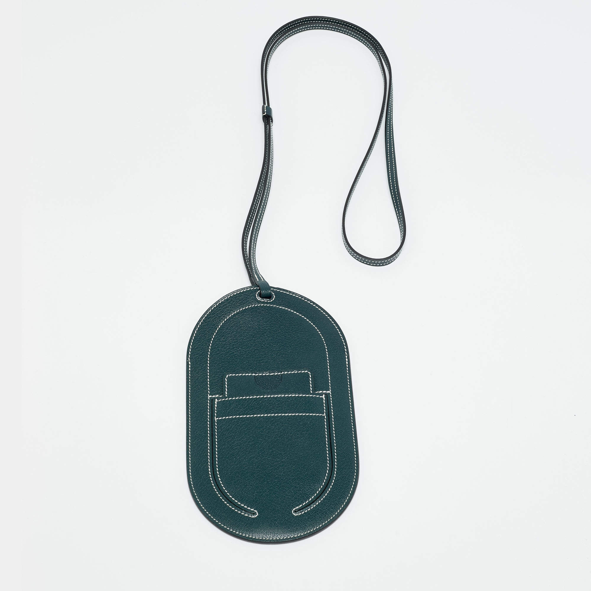 مملوكة مسبقًا Hermes In-the-Loop Phone to Go GM Case Vert Cypress Chevre Mysore Leather