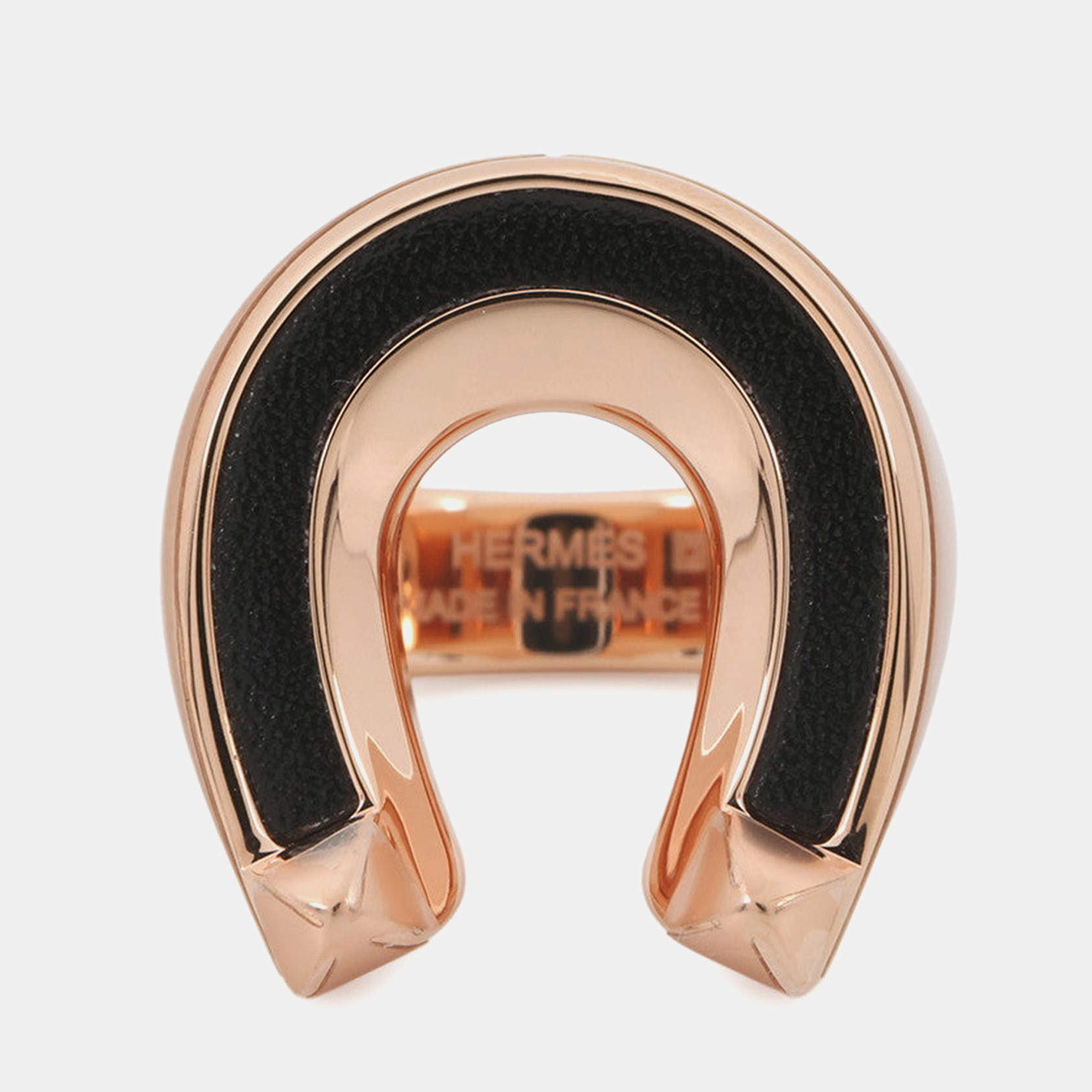 Pre Owned خاتم هيرمس "جوكيته" مقاس جم/53 معدن أسود