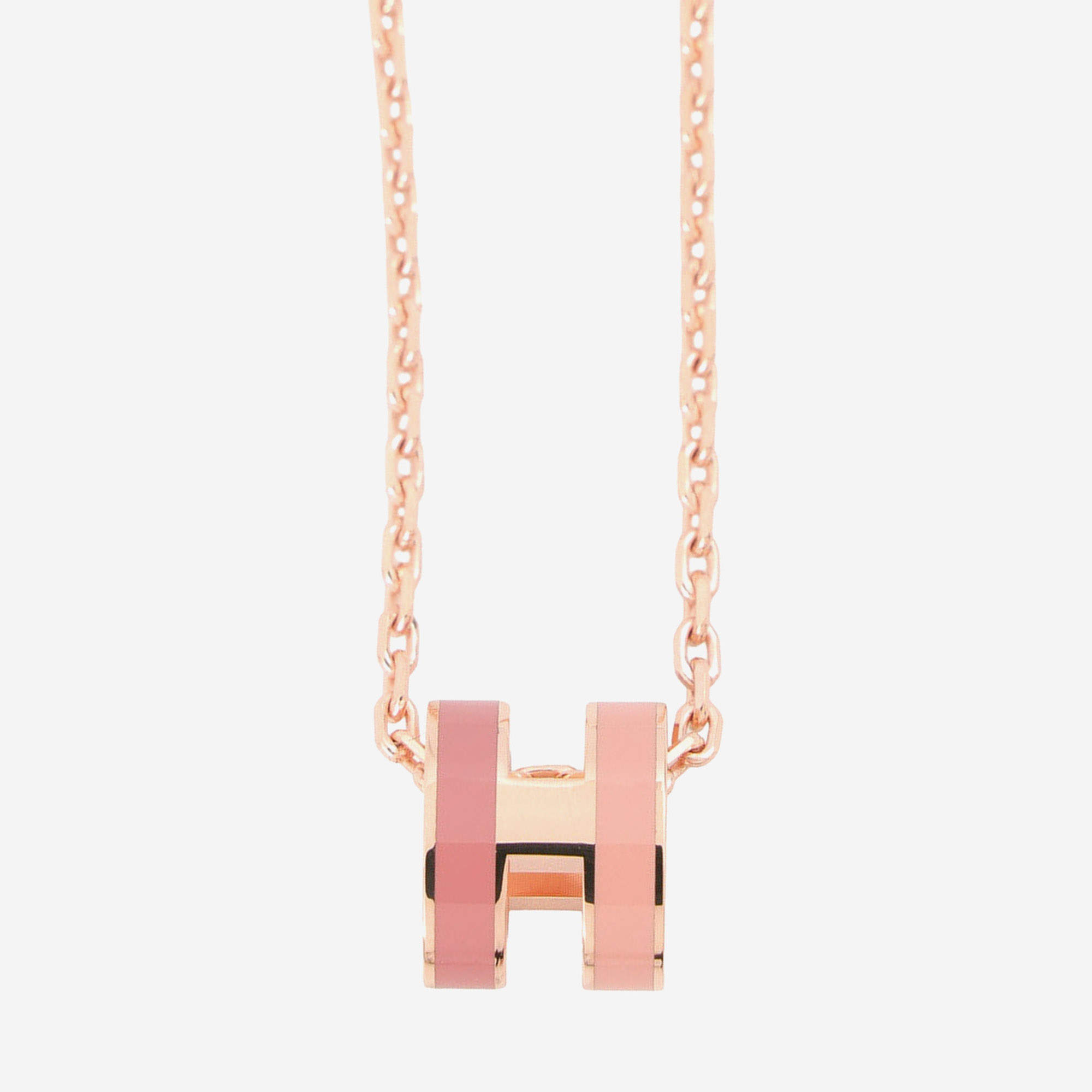 Pre Owned Hermes Pop Ash Necklace Rocabar Size Mini Beauty Lacquer Gold Plated
