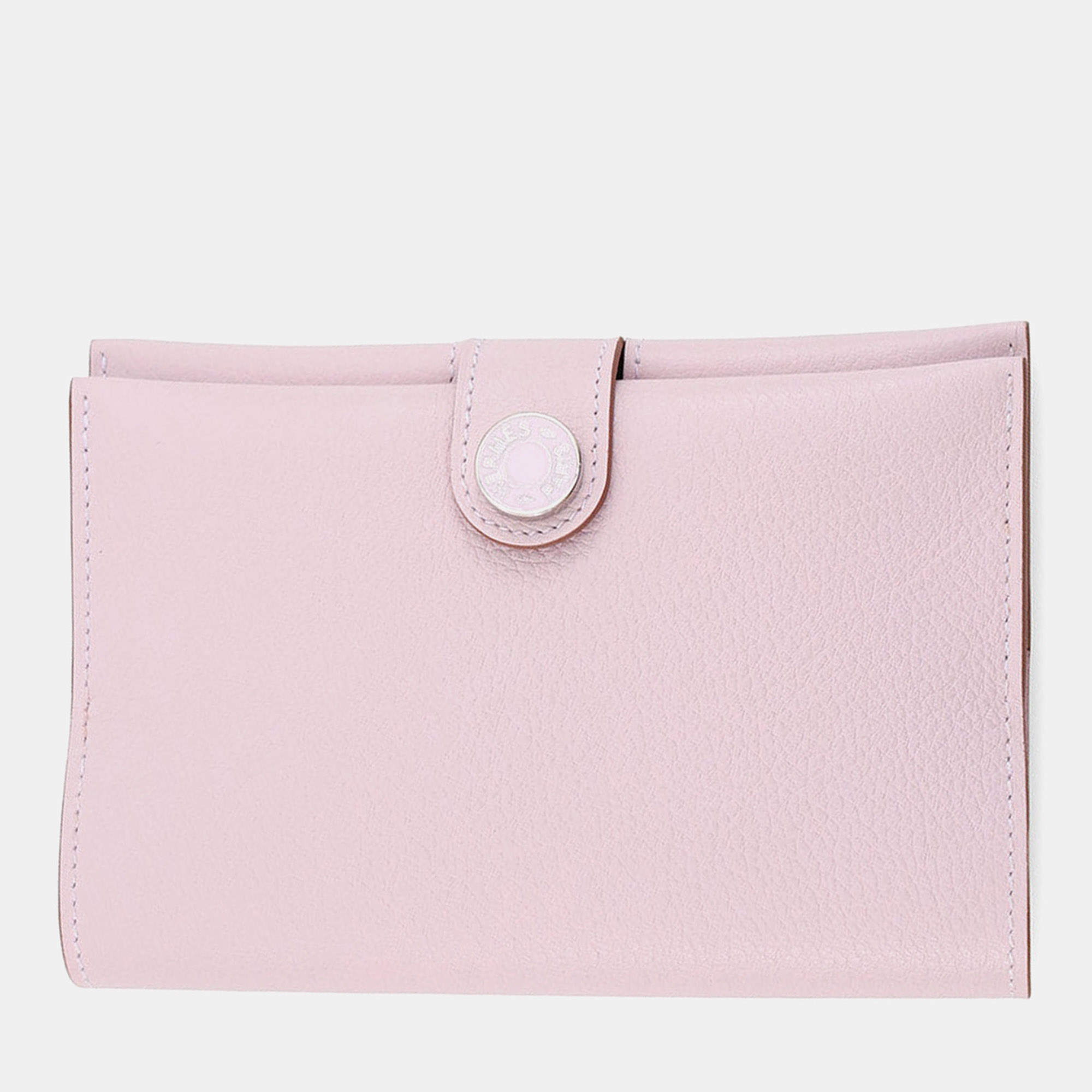 Pre Owned Hermes Rms Passport Case Mauve Pail Evercolor