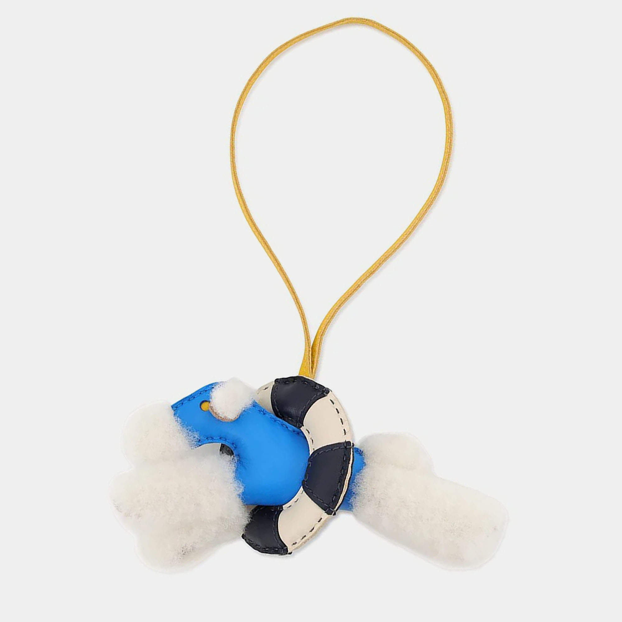 مملوكة مسبقًا Hermes Buddy A La Mer Bag Charm Blue Hydra/Jaune De Naples Mouton Lambskin