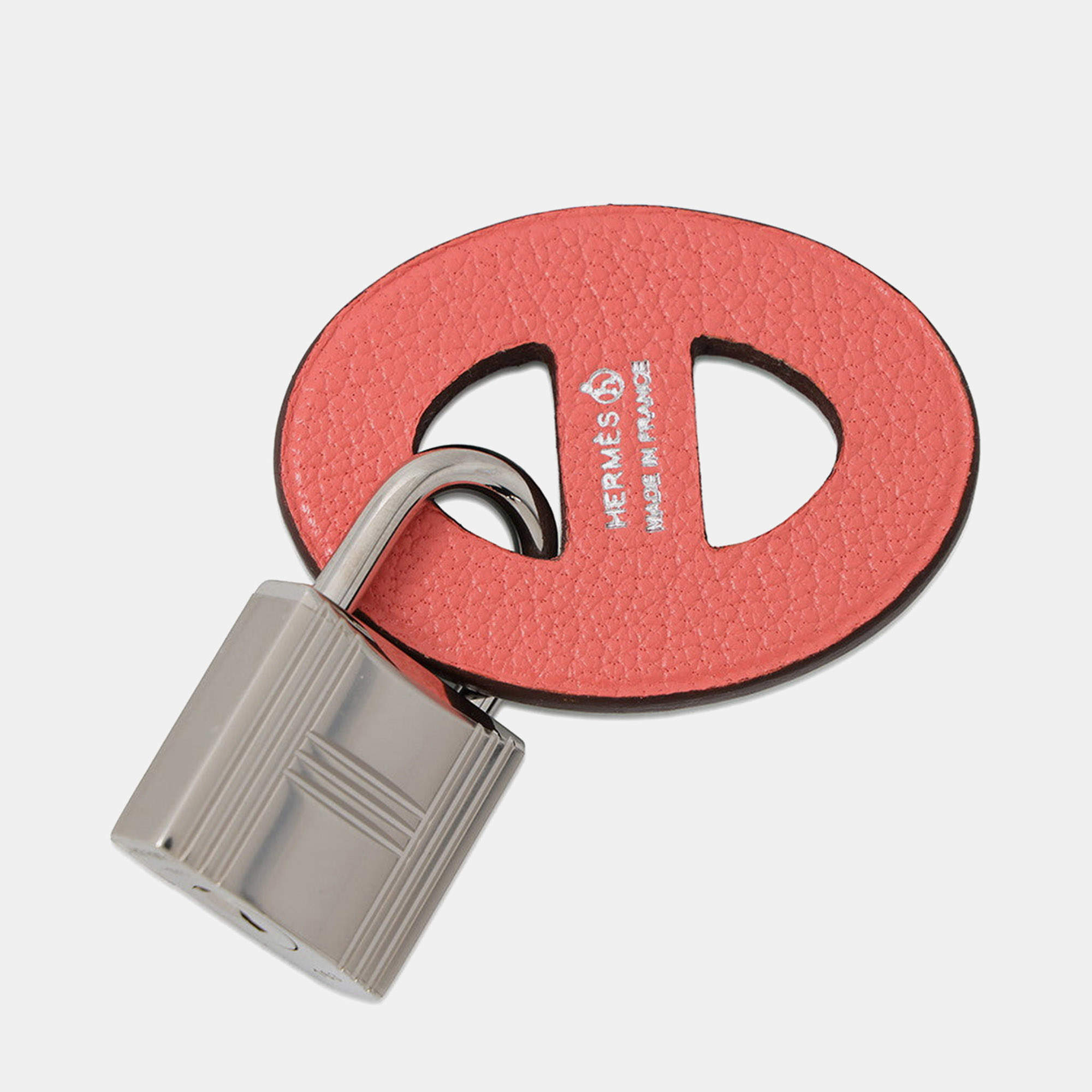 Pre Owned Hermes Petit H Maillon Enchaine Green Orange Calfskin Leather Bag Charm