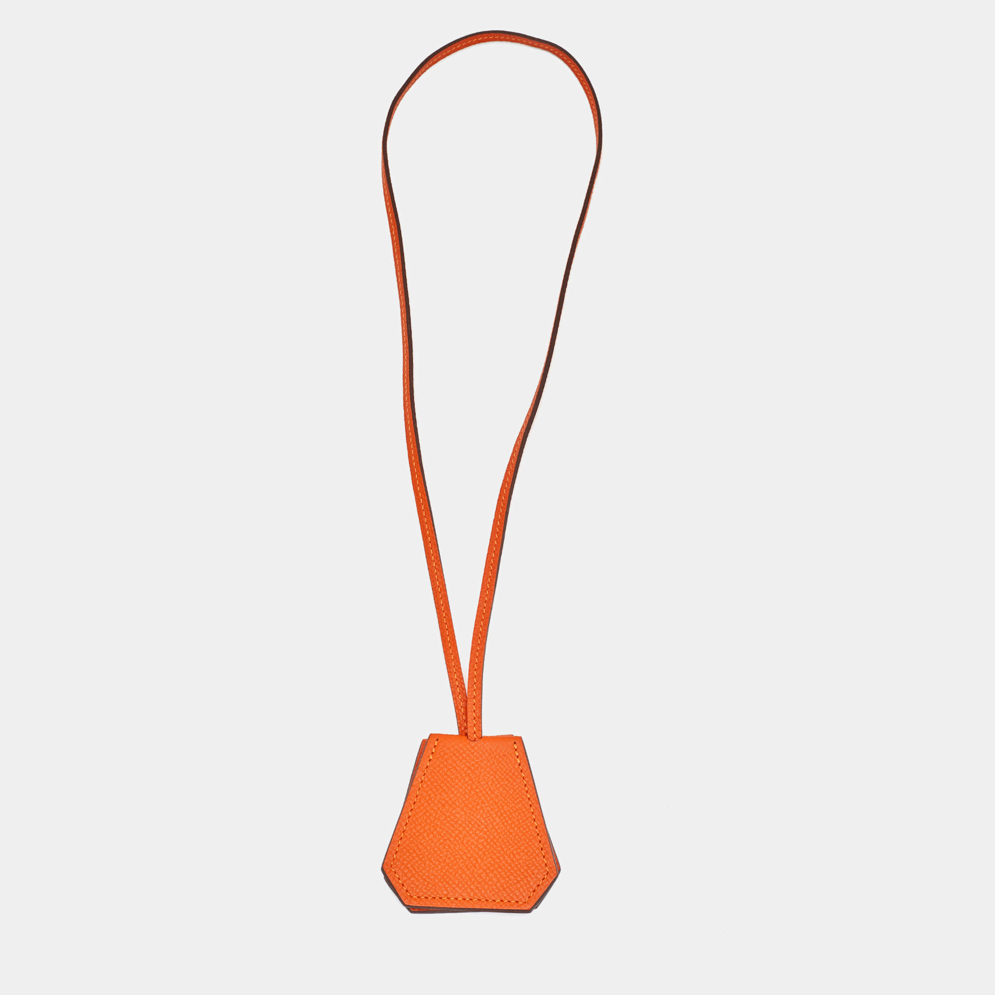 Pre Owned Hermès Capucine Hat Clip Orange Minium Epsom Leather