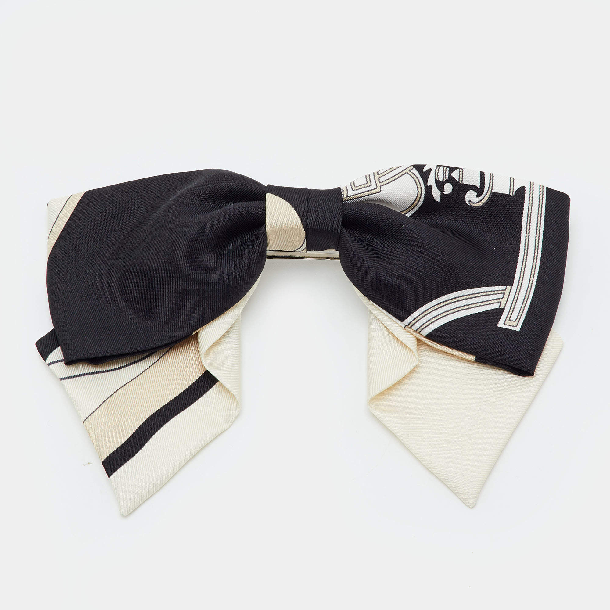 مملوكة مسبقًا Hermès Black Ex-Libris Grenelle Hair Clip