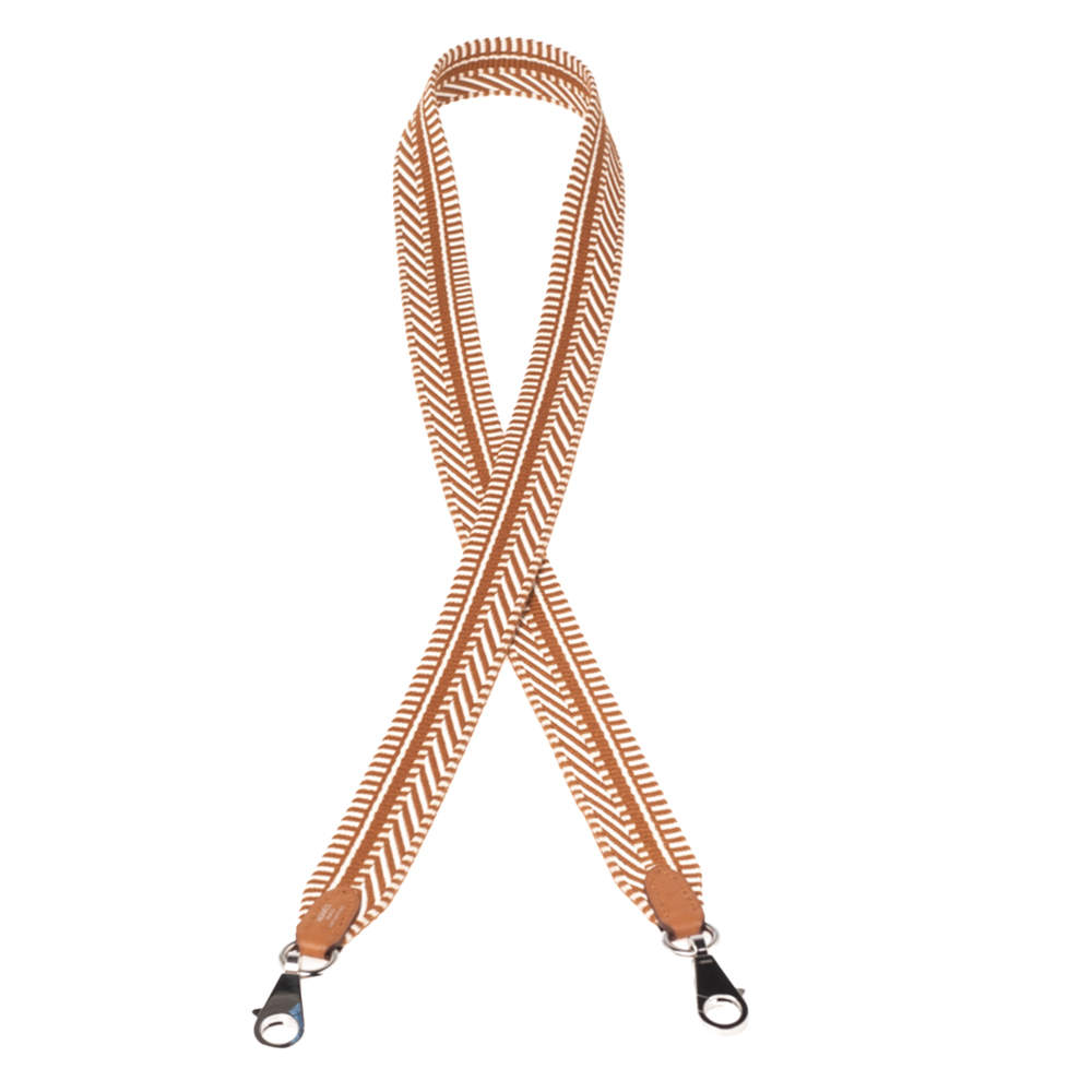 Hermes Brown/White Canvas Sangle Cavele 25 Bag Strap Hermes | The Luxury  Closet