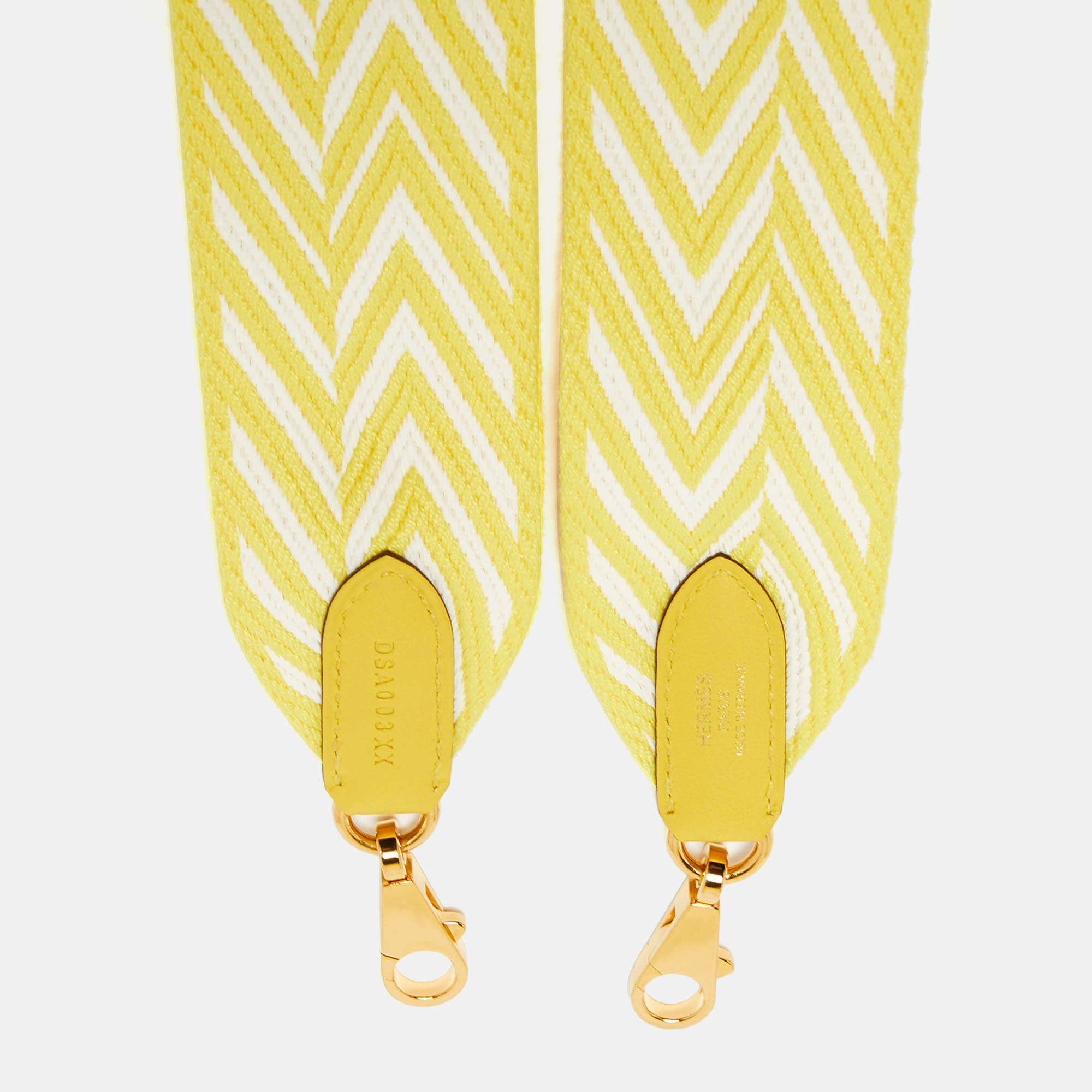 Hermes Shoulder Strap 25mm Jaune de Naples and White Canvas and Swift –  Madison Avenue Couture