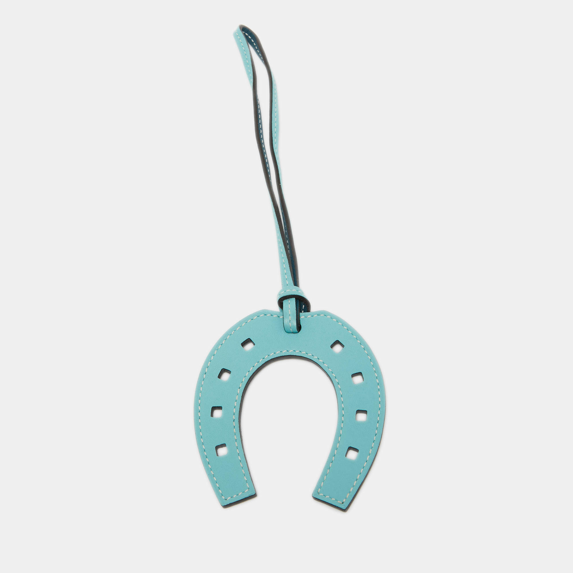 Hermès  Bleu Atoll/Colvert Swift Leather Paddock Fer a Cheval Bag Charm
