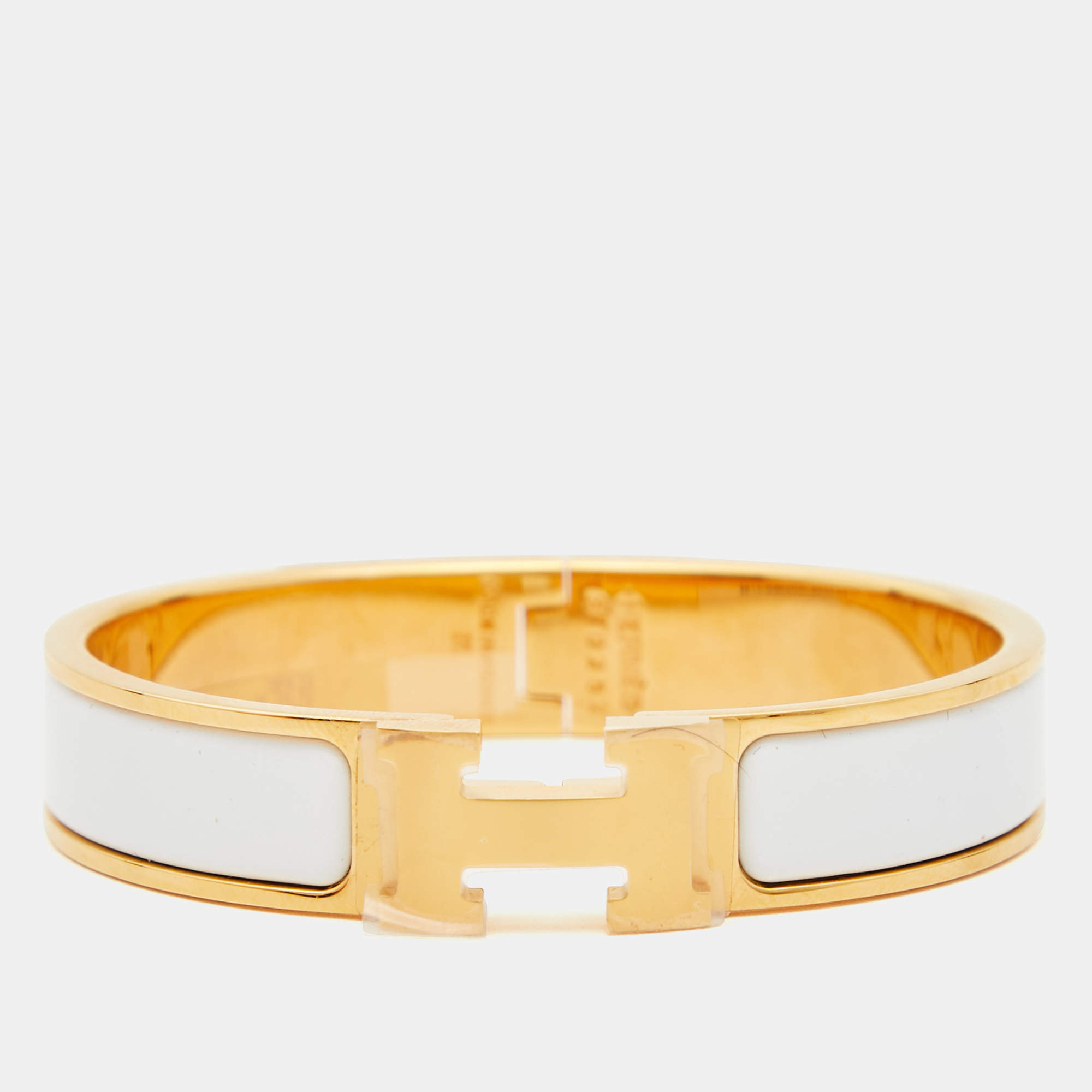 Hermès Clic H Enamel Gold Plated Bracelet