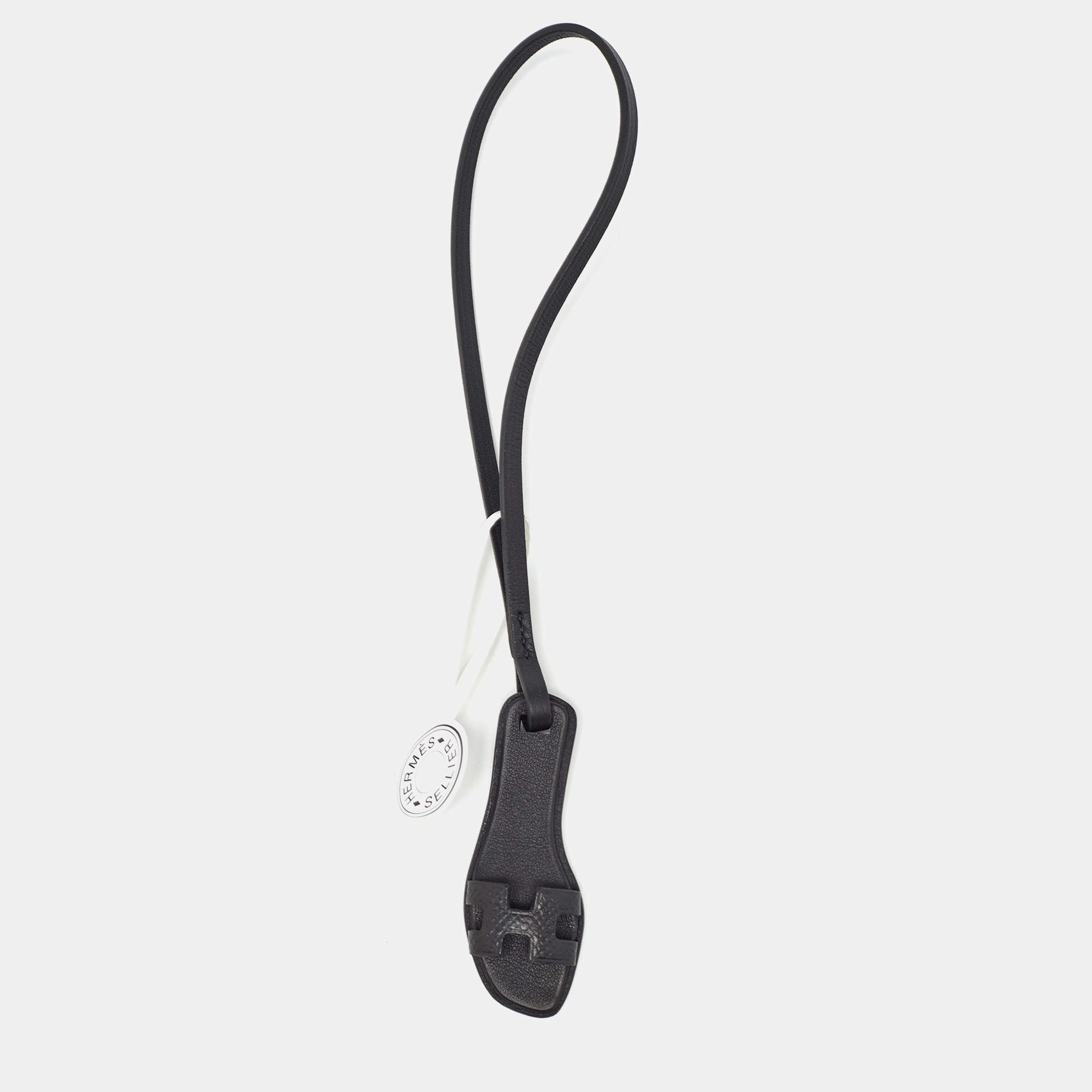 Hermes Black Swift and Epsom Leather Oran Nano Charm