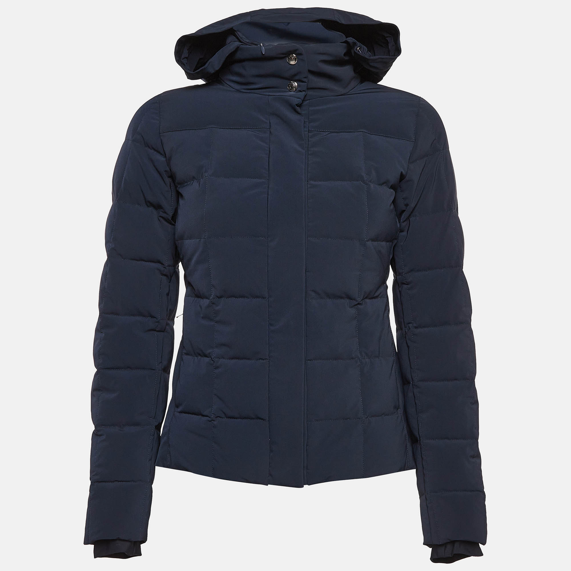 Hermès Navy Blue Nylon Puffer Down Jacket XS