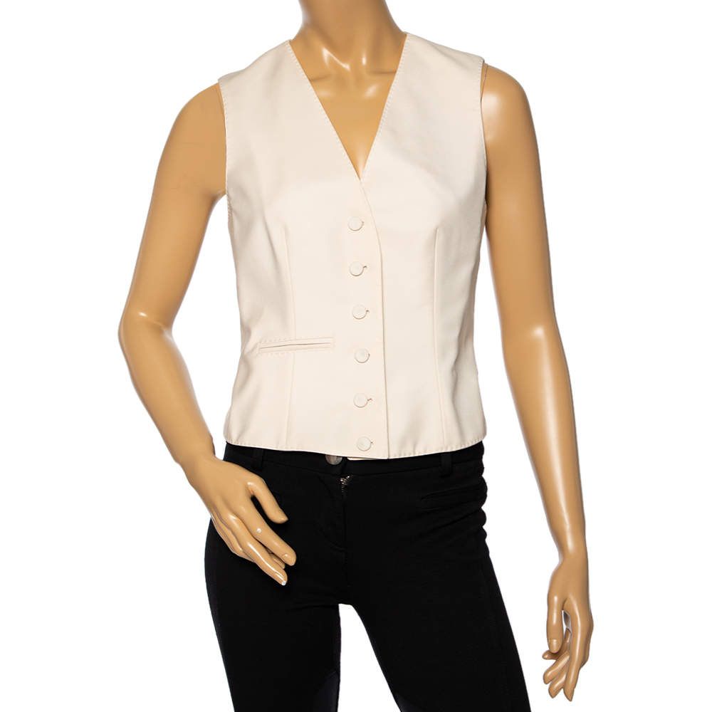 Hermes Light Beige Wool Waistcoat M