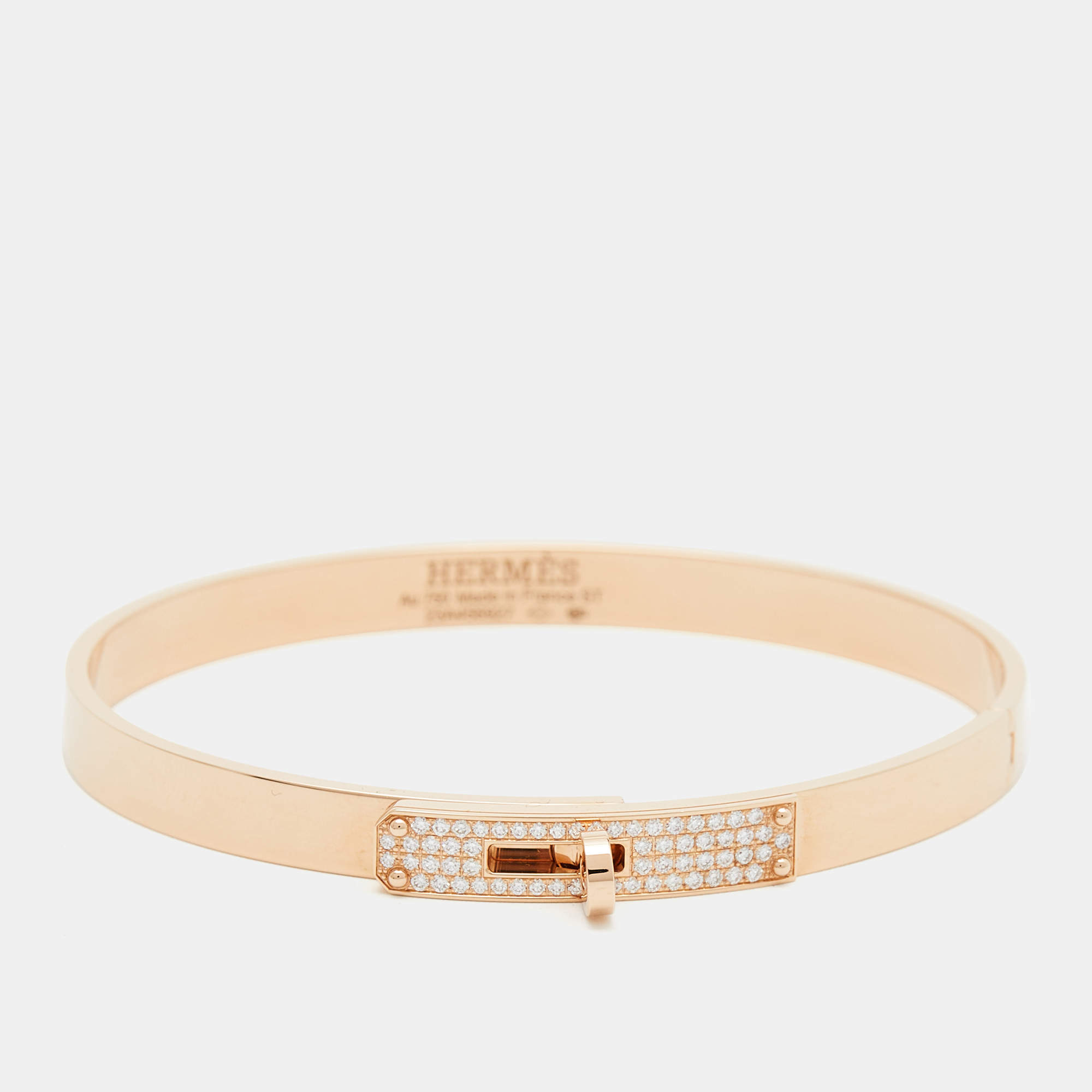 Hermès Kelly Diamond 18k Rose Gold Bracelet