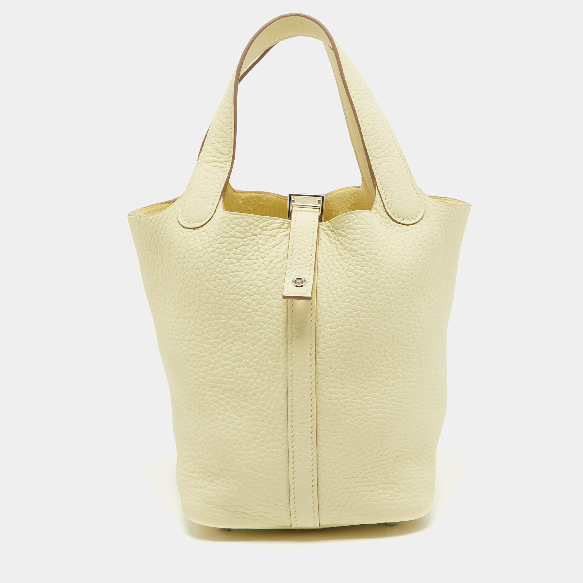 Hermès Jaune Milton Taurillon Clemence Leather Picotin Lock 18 Bag
