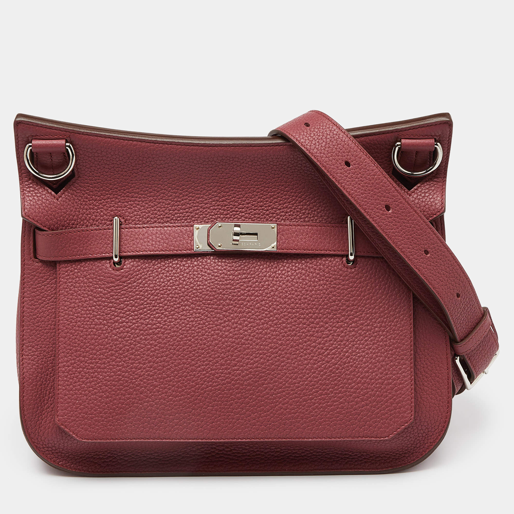 Pre Owned Hermes Bois de Rose Taurillon Clemence Leather Palladium Finish Jypsiere 34 Bag