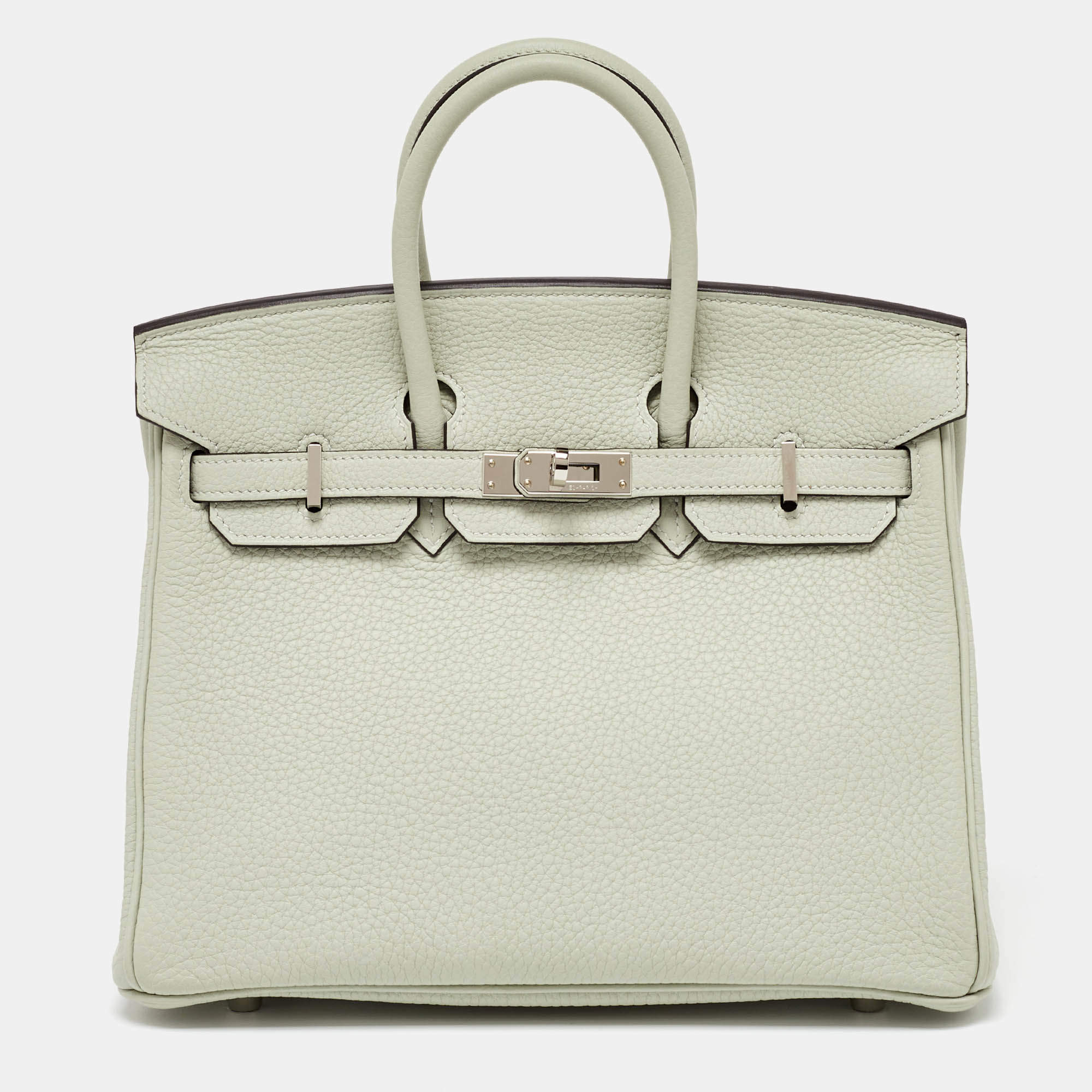 Hermès Gris Neve Togo Leather Silver Finish Birkin 25 Bag