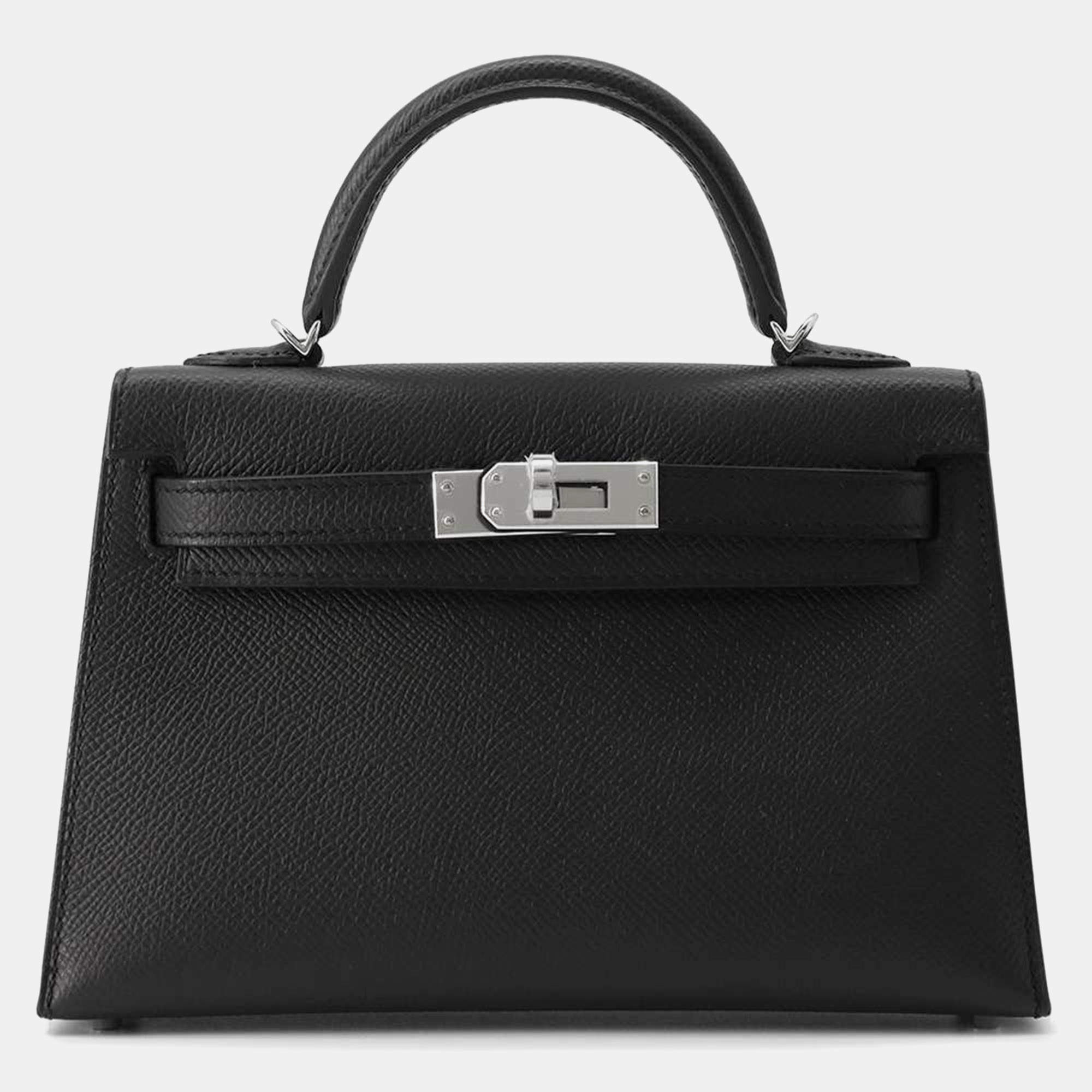 Pre Owned Hermes Black Epsom Mini Kelly Do bag