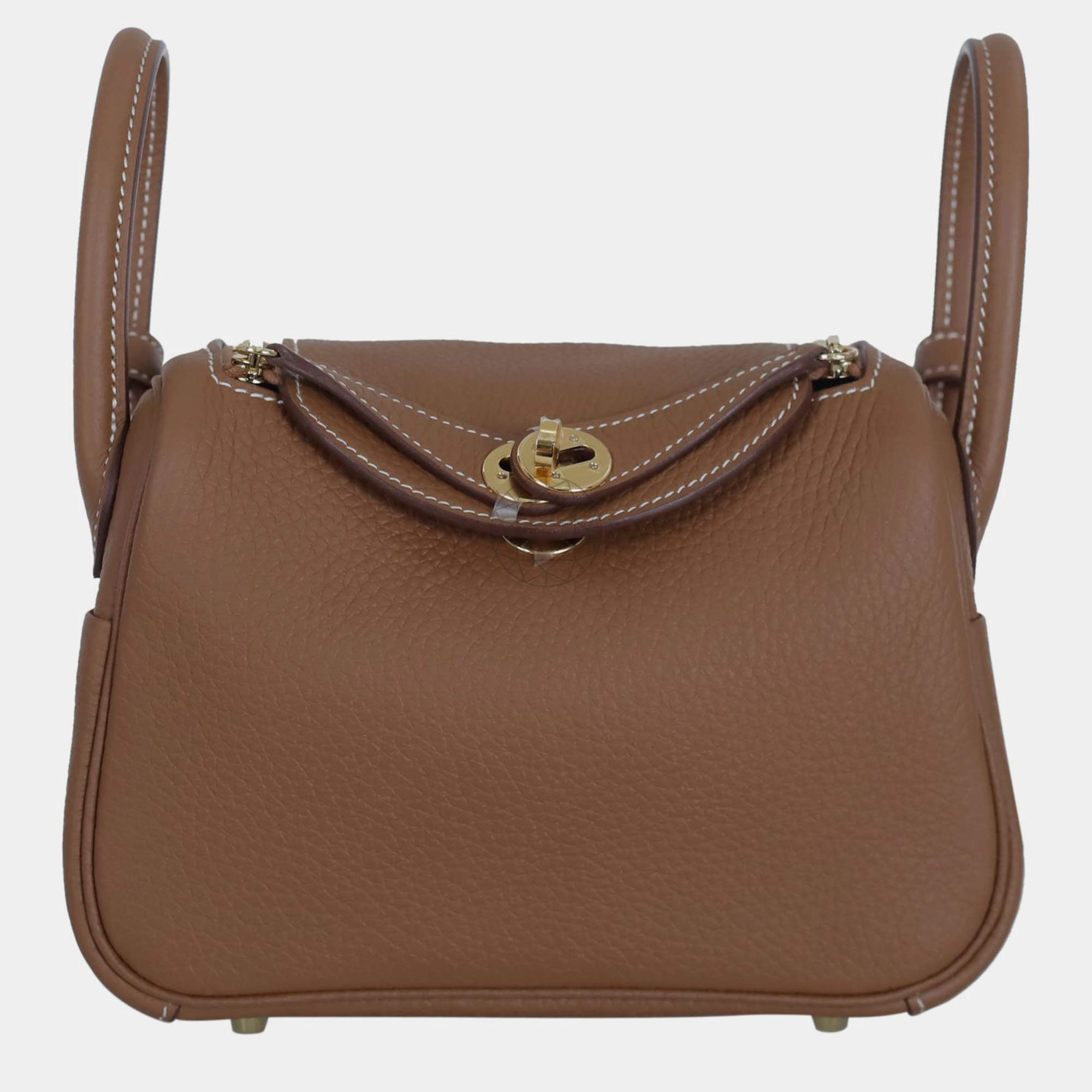 Hermes Gold Clemence Leather Mini Lindy Bag