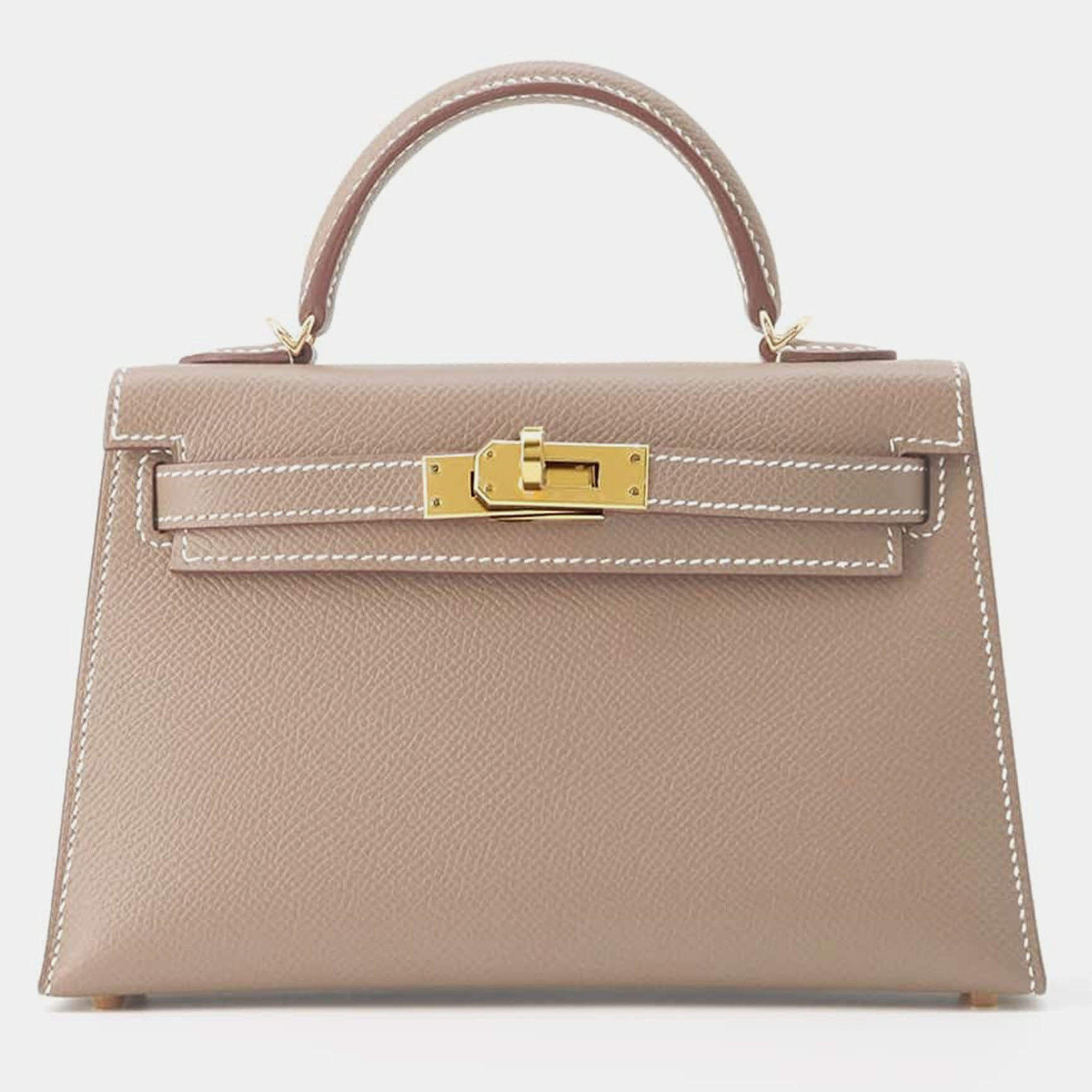 Hermes Etoupe Epsom Mini Kelly Do Bag