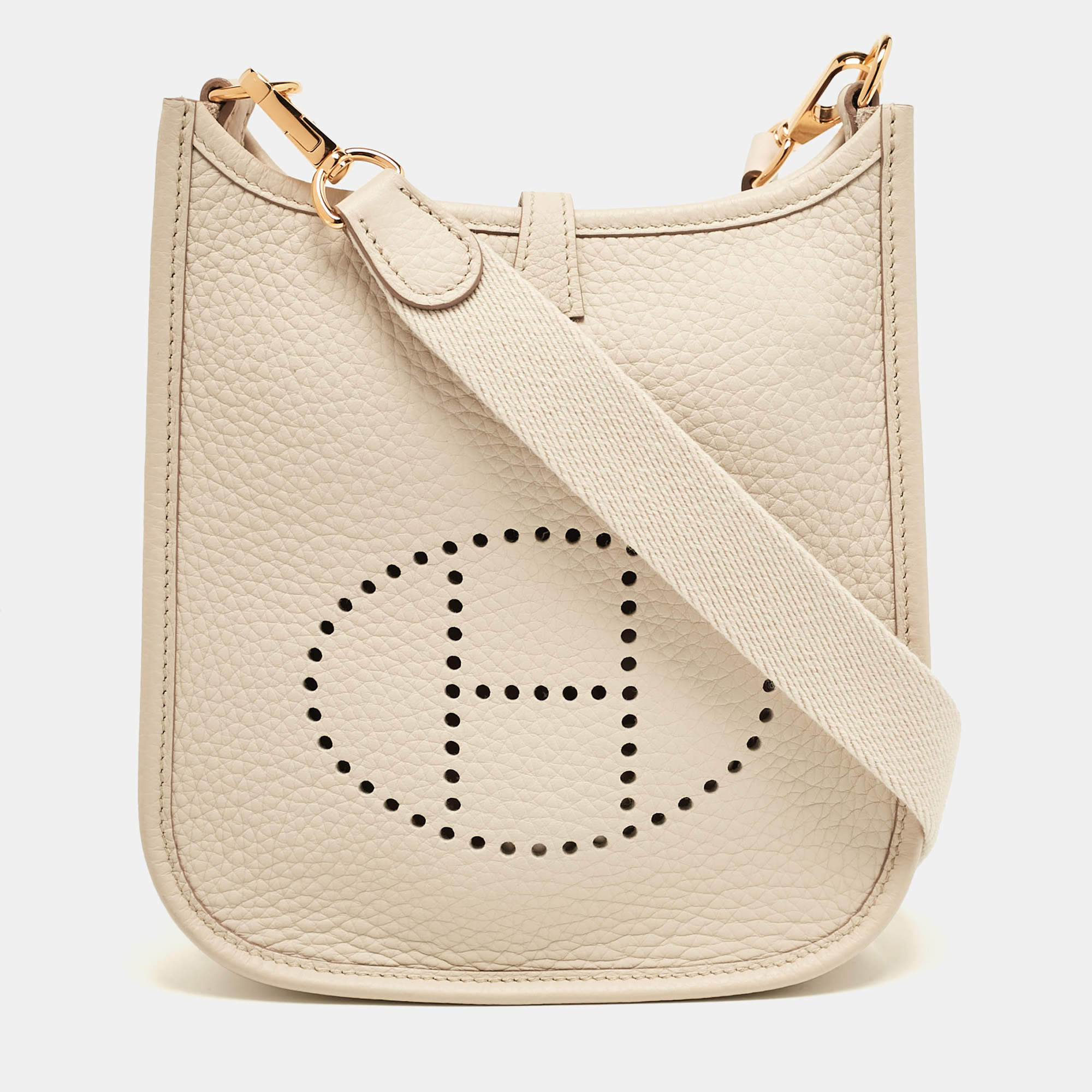 Pre Owned Hermes Beton Taurillon Clemence Leather Evelyne TPM Bag